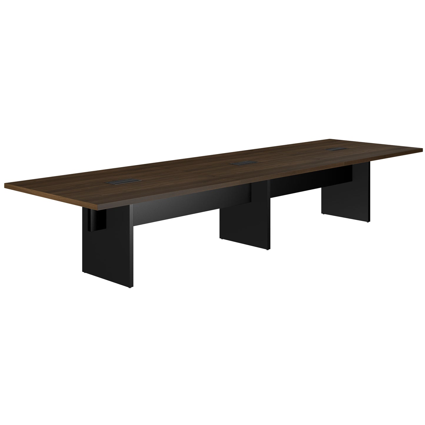 BRALCO SILE Konferenztisch | 2400 - 4200 mm (6 - 16 Personen), elektrifiziert, Nussbaum