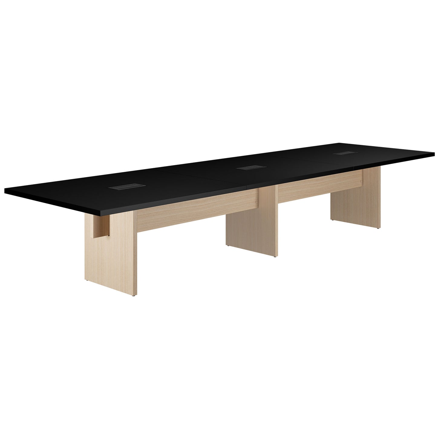 BRALCO SILE Konferenztisch | 2400 - 4200 mm (6 - 16 Personen), elektrifiziert, Schwarz