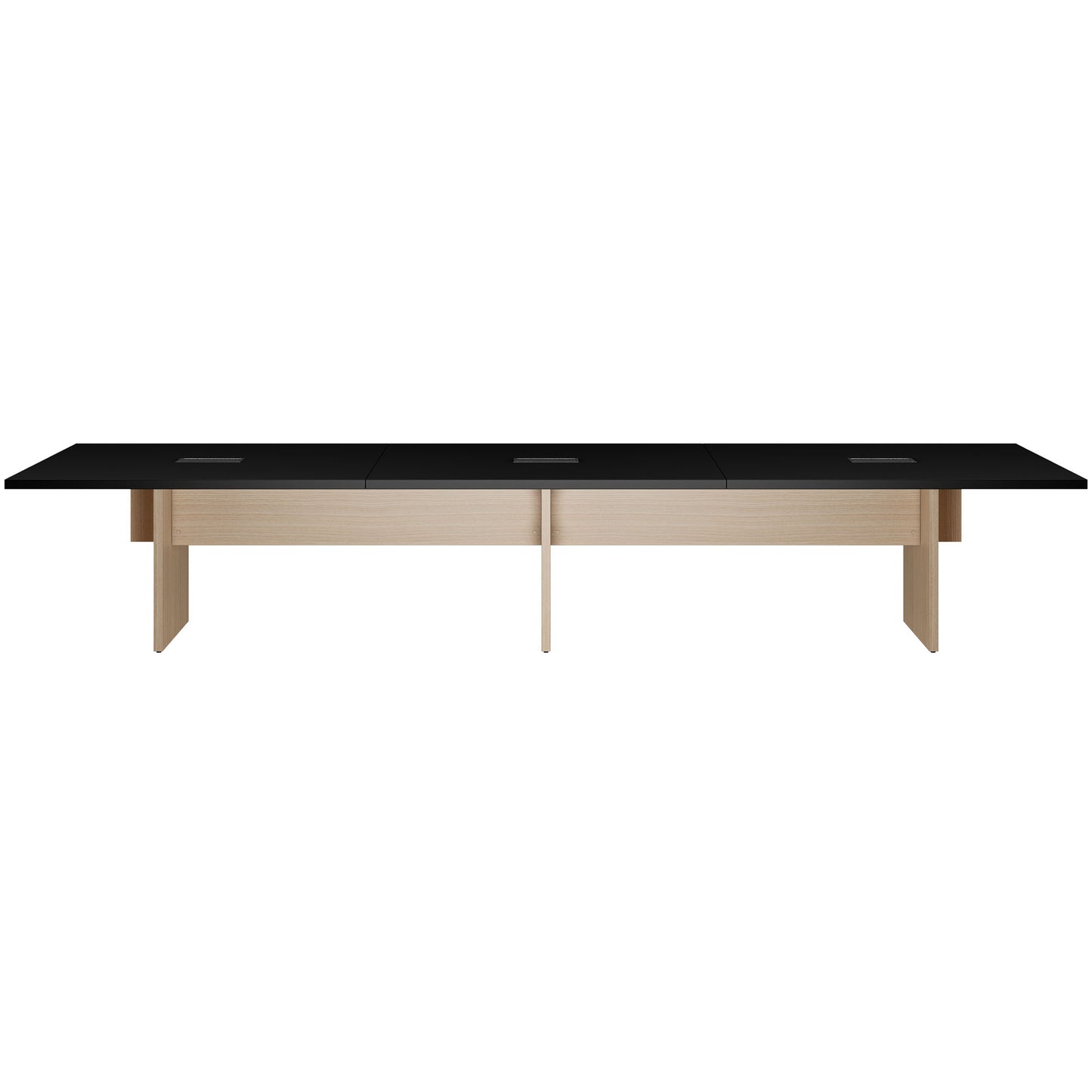 BRALCO SILE Konferenztisch | 2400 - 4200 mm (6 - 16 Personen), elektrifiziert, Schwarz