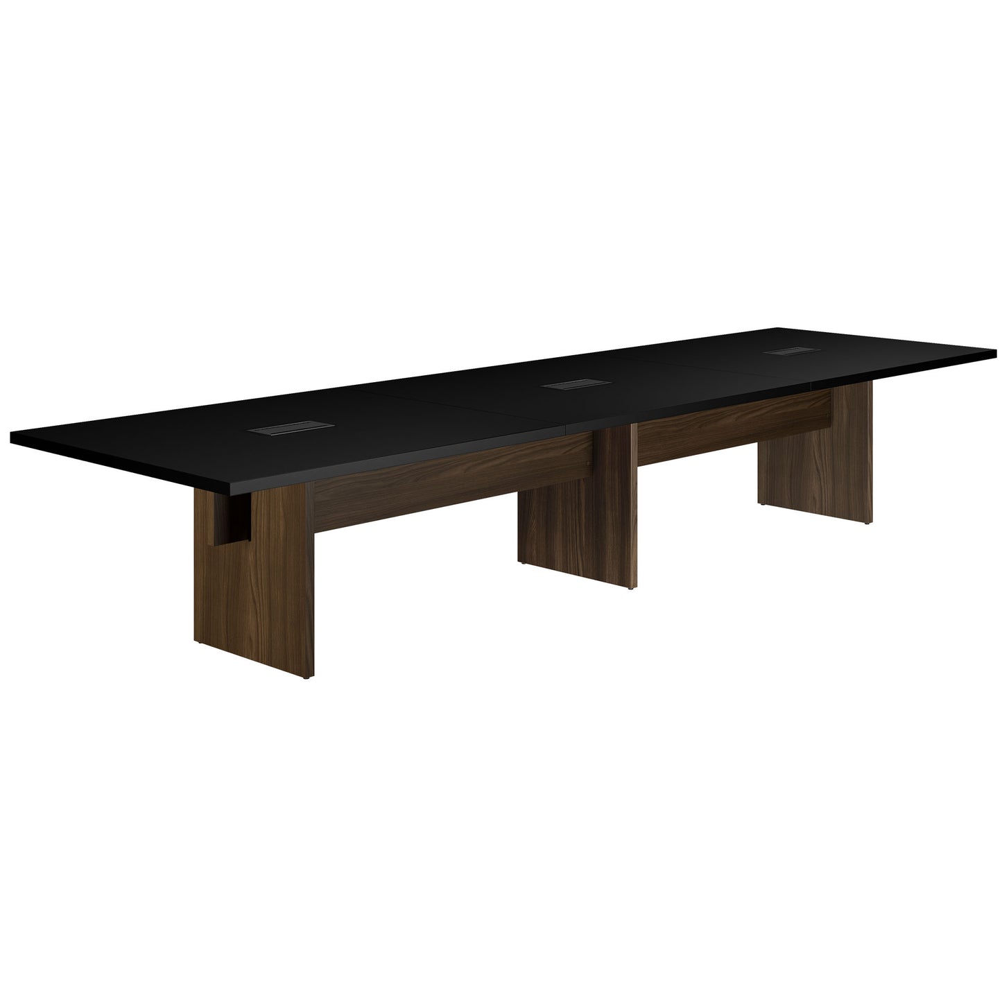 BRALCO SILE Konferenztisch | 2400 - 4200 mm (6 - 16 Personen), elektrifiziert, Schwarz