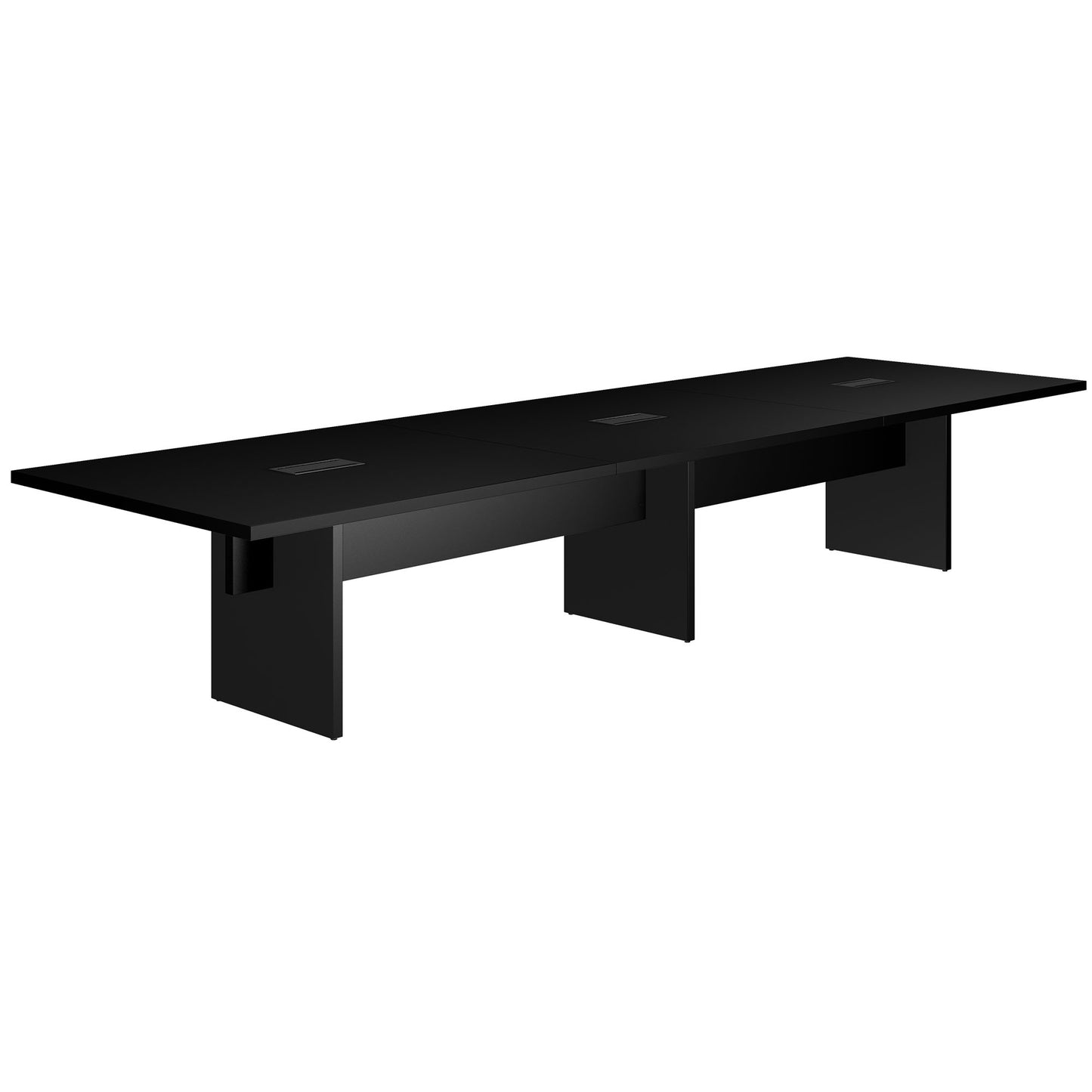 BRALCO SILE Konferenztisch | 2400 - 4200 mm (6 - 16 Personen), elektrifiziert, Schwarz
