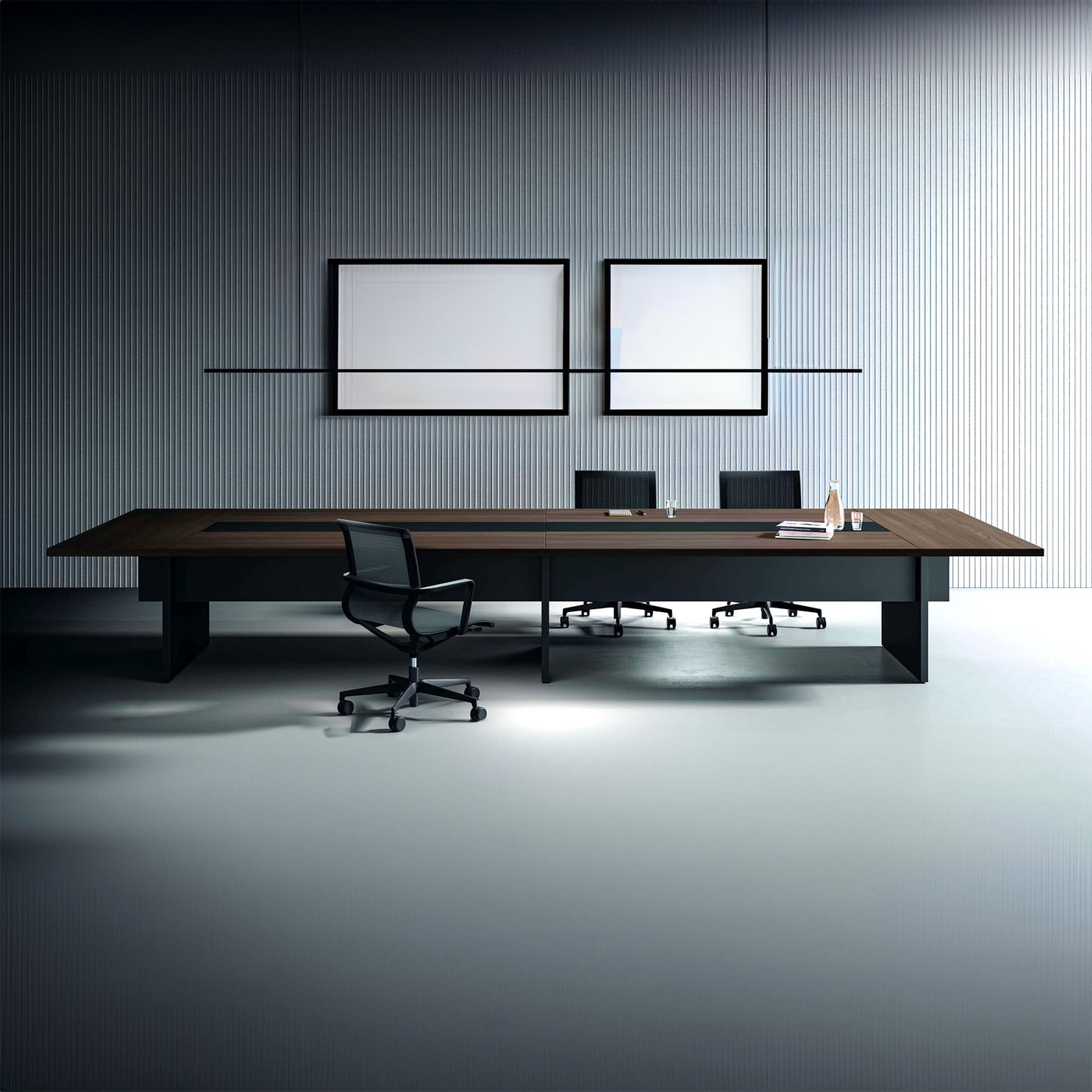 BRALCO SILE Konferenztisch | 3200 - 4800 mm (6 - 20 Personen), Mitteleinsatz, Nussbaum