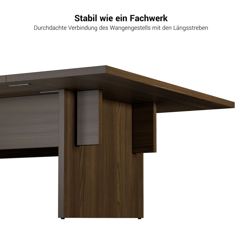 BRALCO SILE Konferenztisch | 3200 - 4800 mm (6 - 20 Personen), Mitteleinsatz, Schwarz