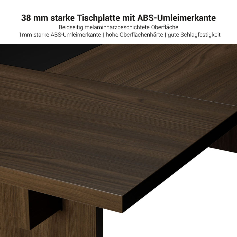 BRALCO SILE Konferenztisch | 3200 - 4800 mm (6 - 20 Personen), Mitteleinsatz, Schwarz
