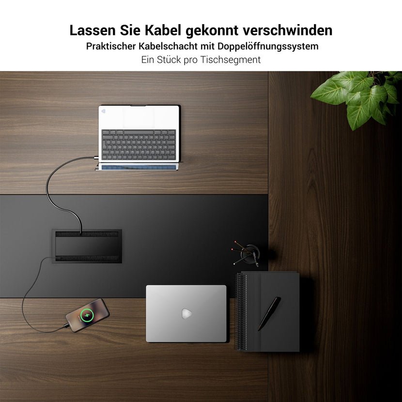 BRALCO SILE Konferenztisch | 3200 - 4800 mm (6 - 20 Personen), Mitteleinsatz, Schwarz