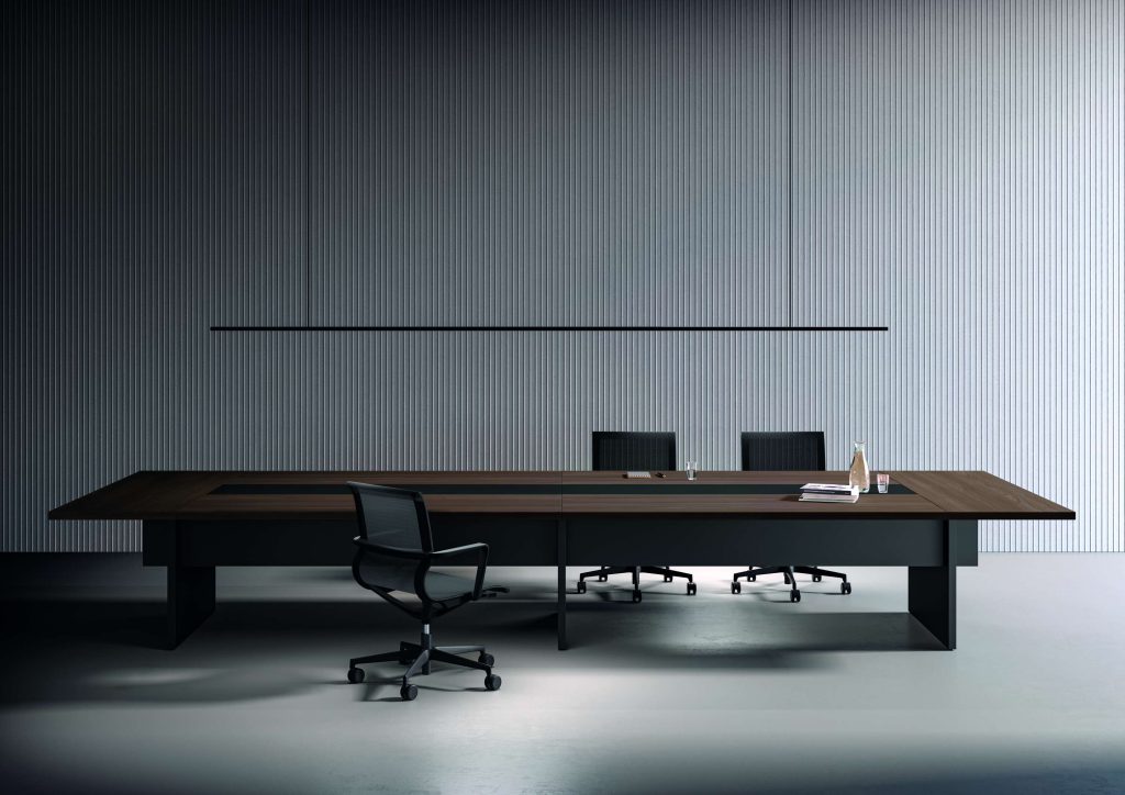 BRALCO SILE Konferenztisch | 3200 - 4800 mm (6 - 20 Personen), Mitteleinsatz, Schwarz