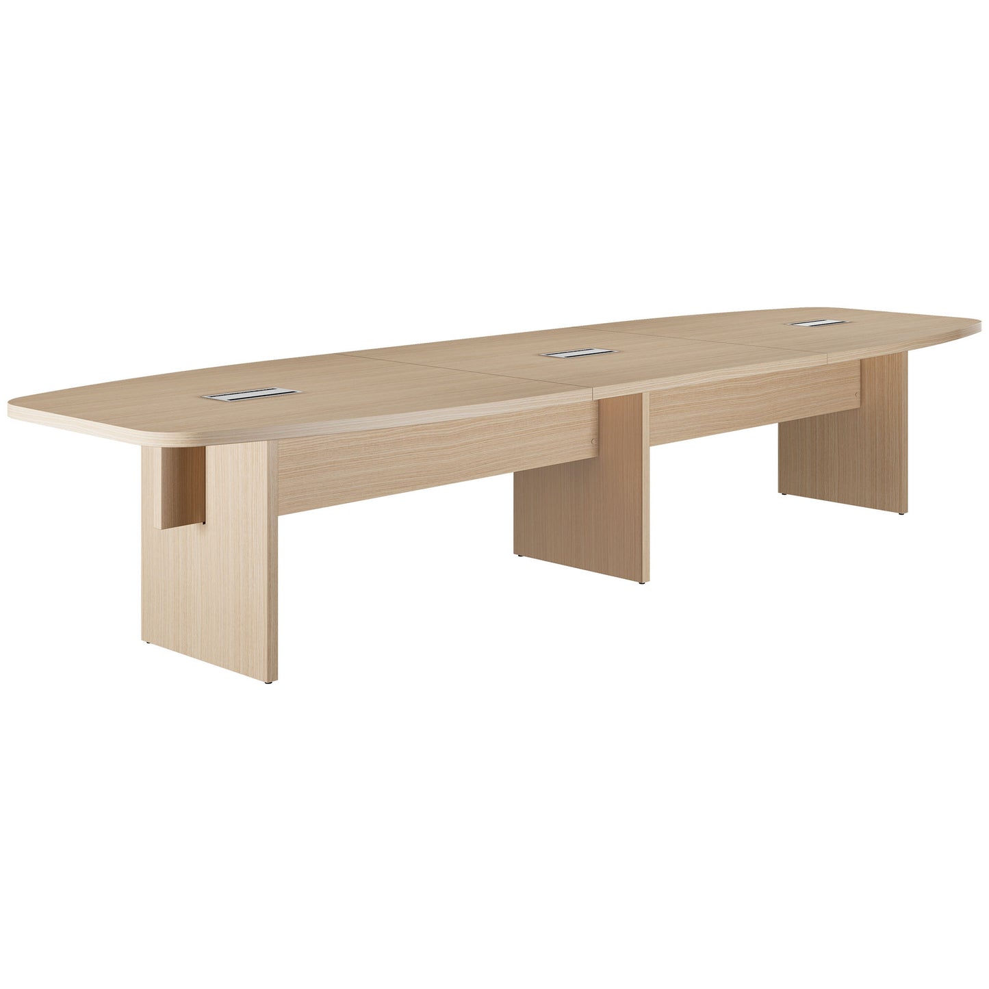 Bralco SILE Tableau de conférence | Forme de démarrage, 2400 - 4200 mm (6 - 16 personnes), arbre de câble en option, chêne
