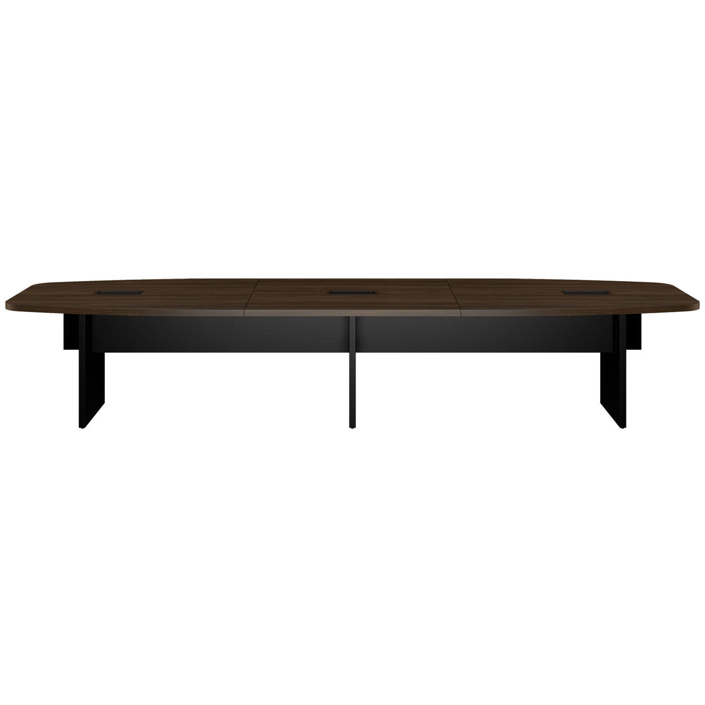 Bralco SILE Tableau de conférence | Forme de démarrage, 2400 - 4200 mm (6 - 16 personnes), arbre de câble en option, noyer