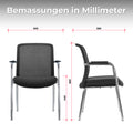 KYRA Besucherstuhl | Feste Armlehnen, Schwarz - 14 Thumbnail Image