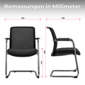KYRA Cantilever Chair | Fixed Armrests, Black - 9 Thumbnail Image