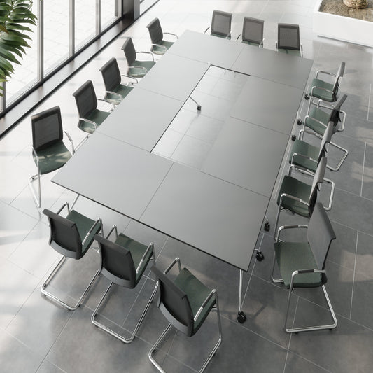 MARA - ARGO LIBRO Folding table | 2400 - 2800 x 1000 mm (8 - 10 persons), rollable, foldable, anthracite
