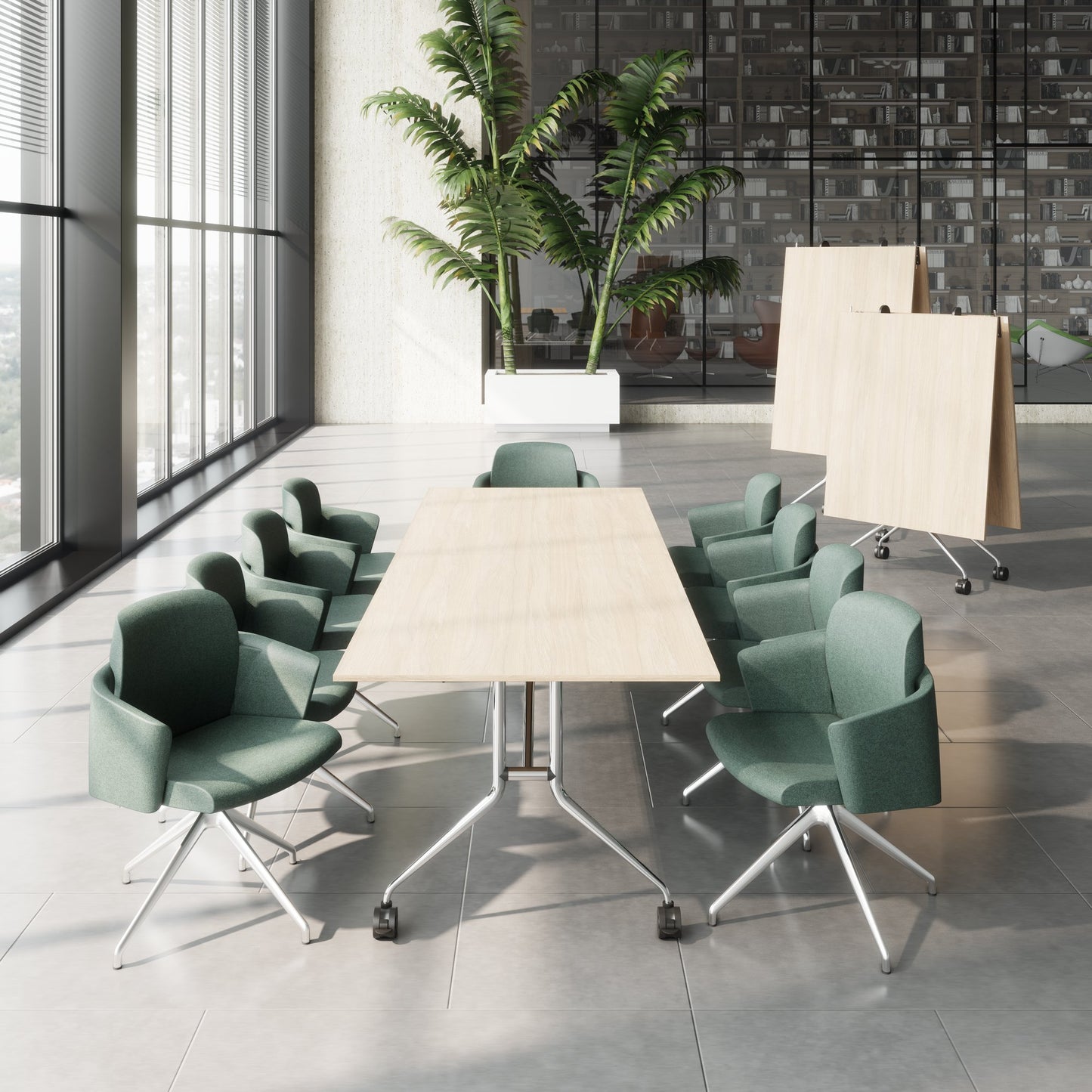 Mara Argo LIBRO Table pliante | 2400 - 2800 x 1000 mm (8 - 10 personnes), roulable, pliable, chêne ambre