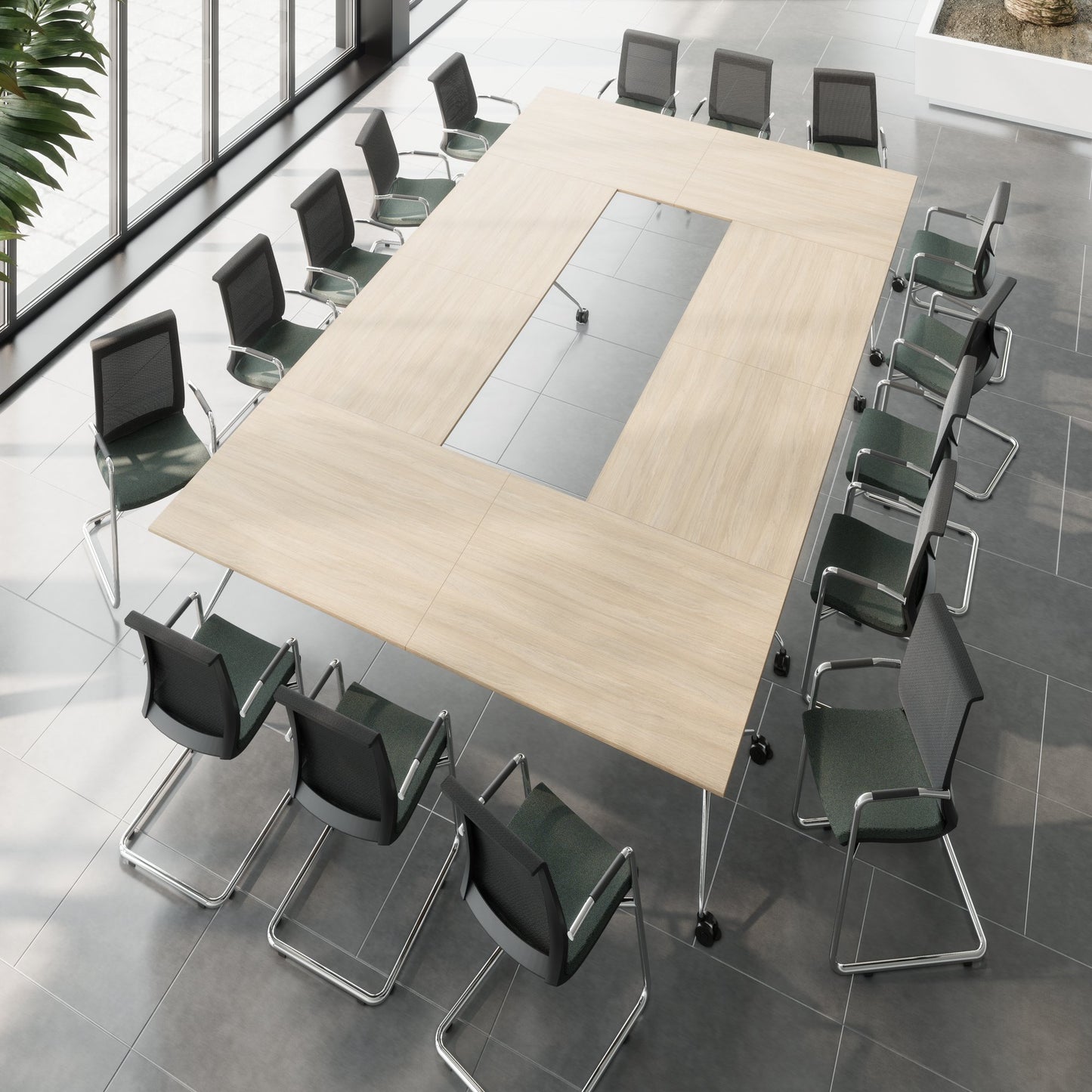 Mara Argo LIBRO Table pliante | 2400 - 2800 x 1000 mm (8 - 10 personnes), roulable, pliable, chêne ambre