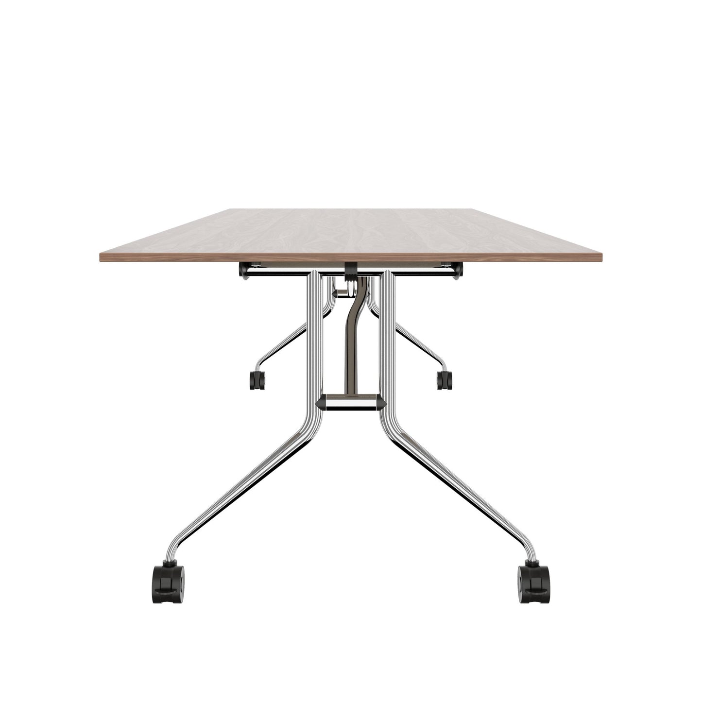 Mara Argo LIBRO Table pliante | 2400 - 2800 x 1000 mm (8 - 10 personnes), roulables, pliables, en noyer en placage en bois réel