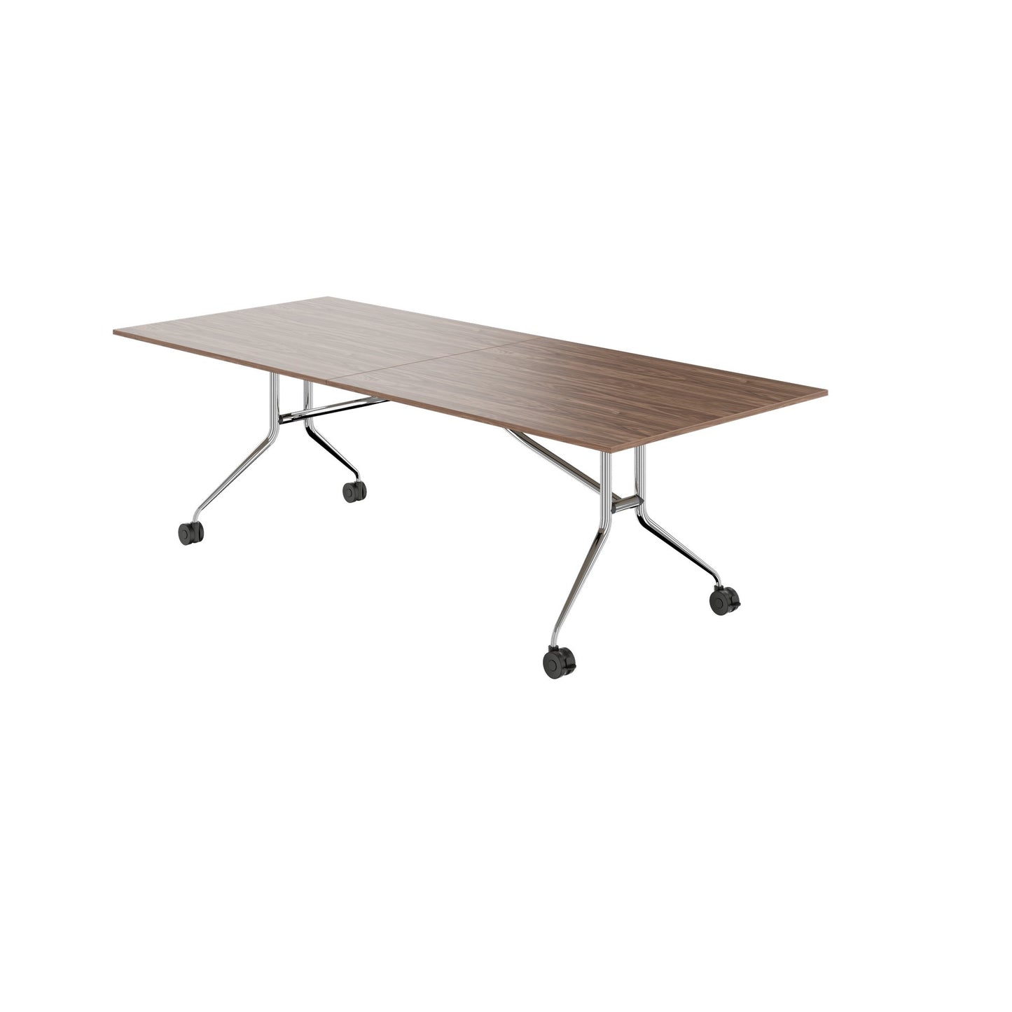 Mara Argo LIBRO Table pliante | 2400 - 2800 x 1000 mm (8 - 10 personnes), roulables, pliables, en noyer en placage en bois réel