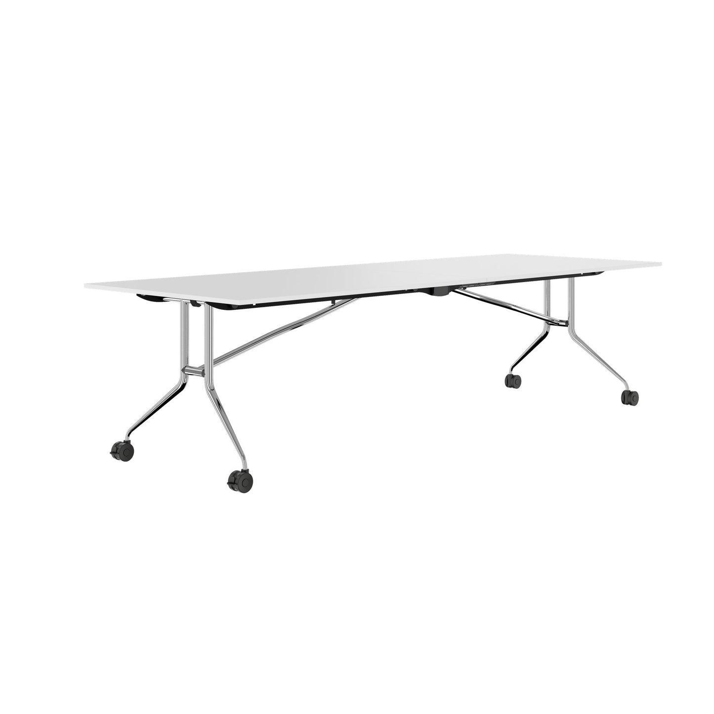 MARA ARGO LIBRO Klapptisch | 2400 - 2800 x 1000 mm (8 - 10 Personen), rollbar, faltbar, Weiß