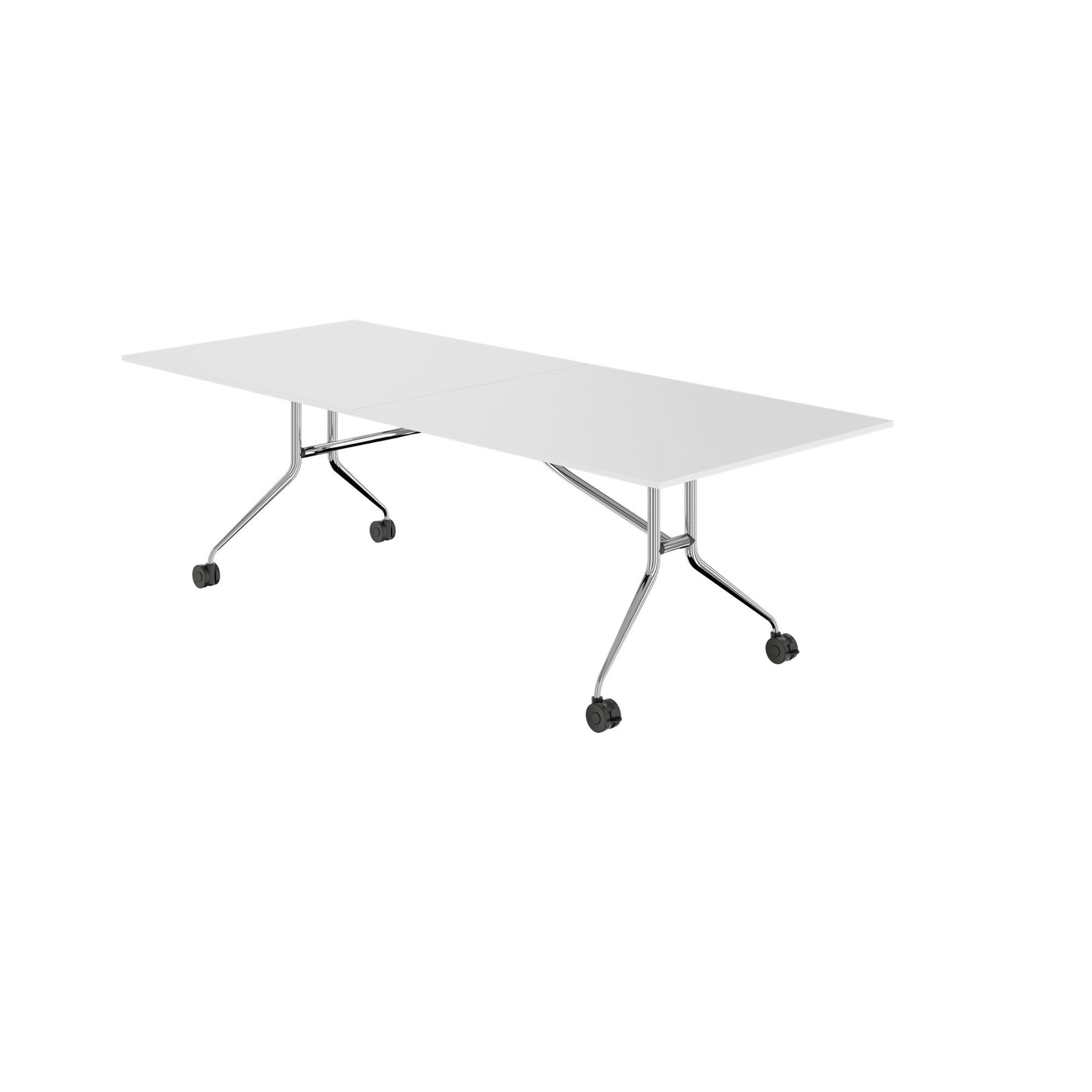 MARA ARGO LIBRO Klapptisch | 2400 - 2800 x 1000 mm (8 - 10 Personen), rollbar, faltbar, Weiß