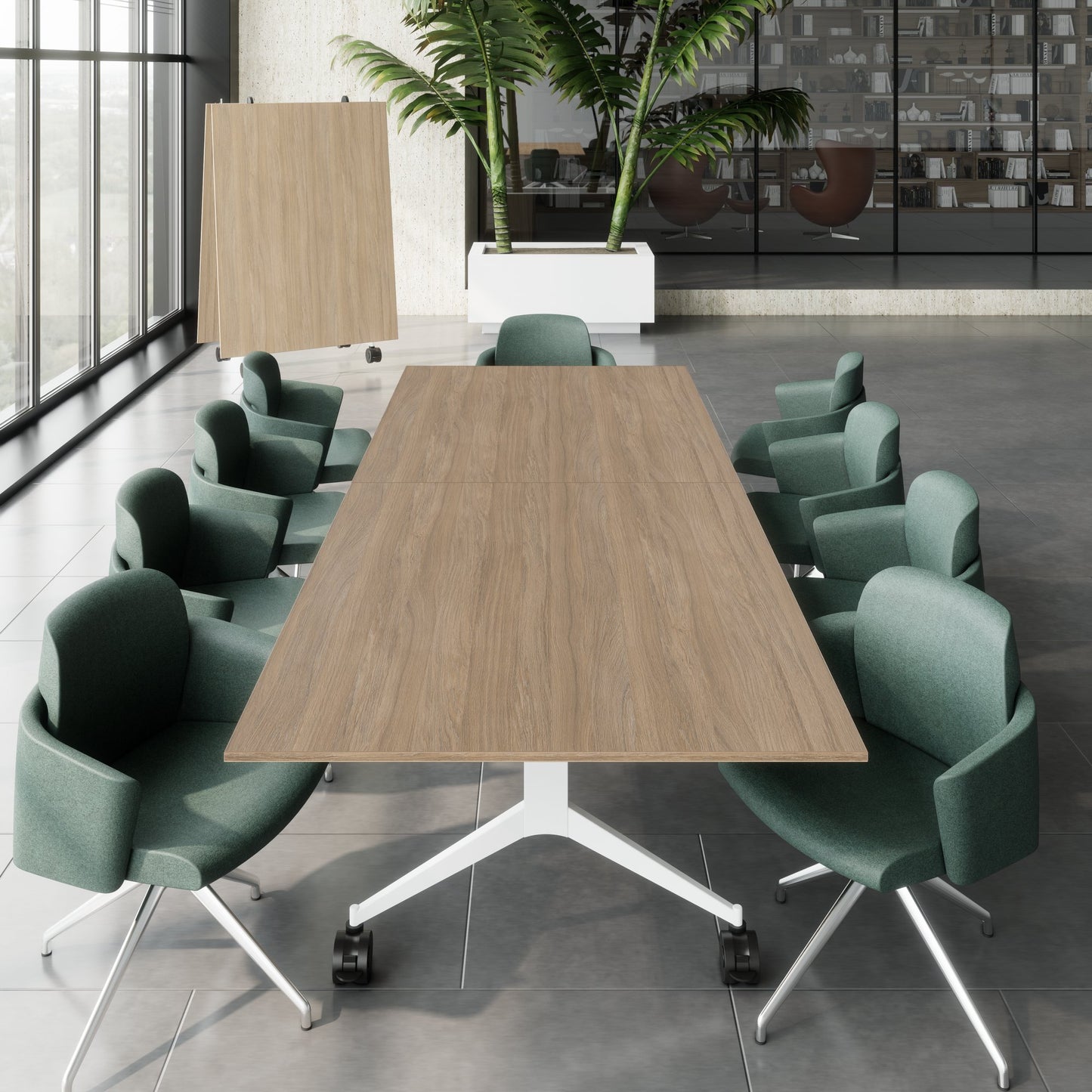 MARA - TIMMY LIBRO Conference table | 3200 x 1200 mm (10 - 14 persons), rollable, foldable, amber oak