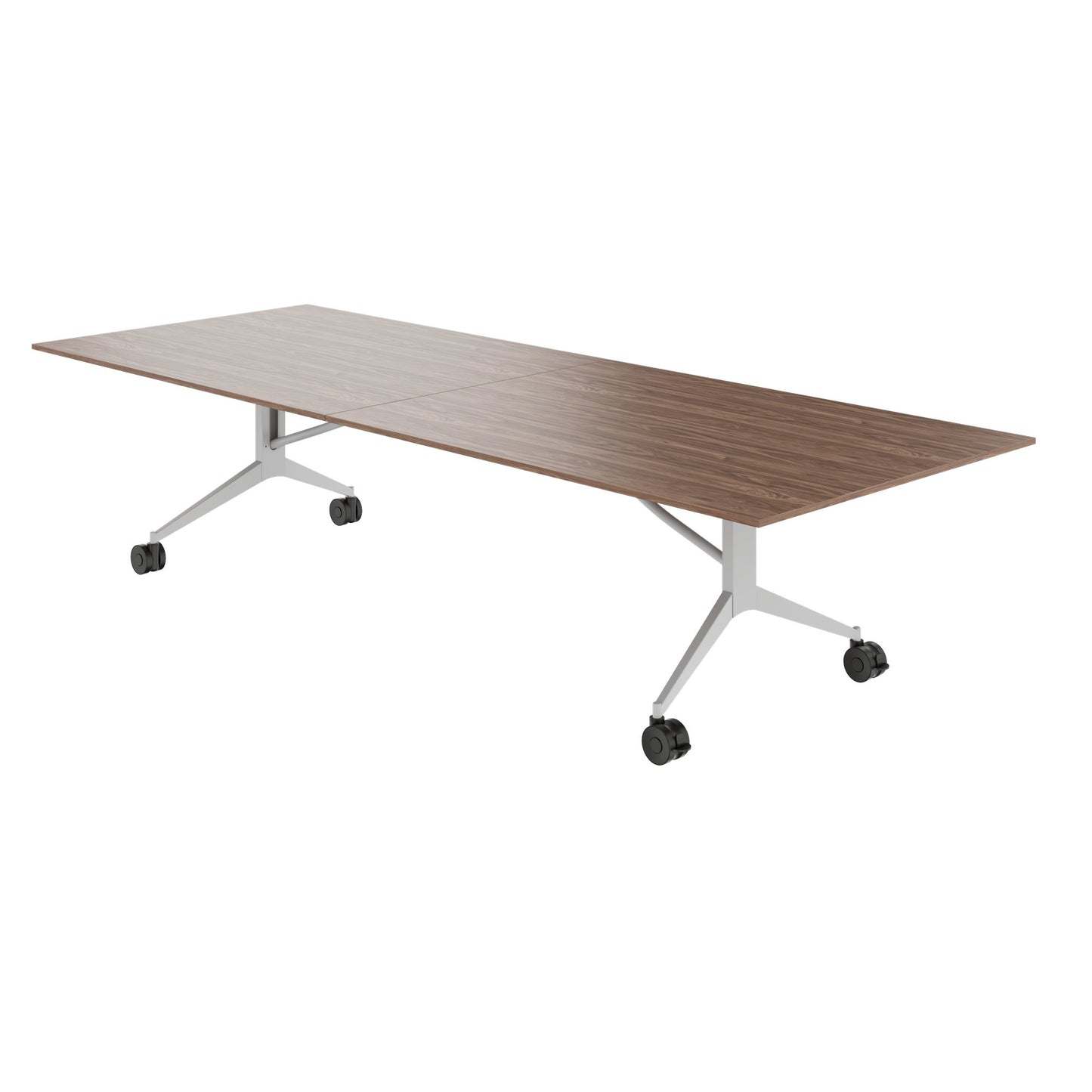 MARA - TIMMY LIBRO Konferenztisch | 3200 x 1200 mm (10 - 14 Personen), rollbar, faltbar, Echtholz-Furnier Nussbaum