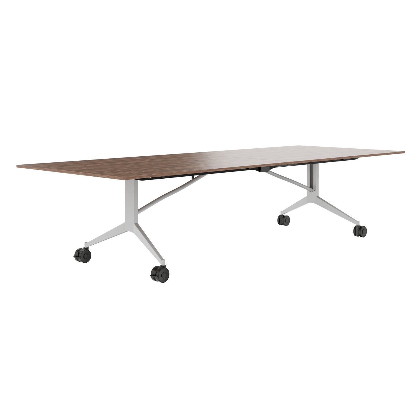 MARA - TIMMY LIBRO Konferenztisch | 3200 x 1200 mm (10 - 14 Personen), rollbar, faltbar, Echtholz-Furnier Nussbaum