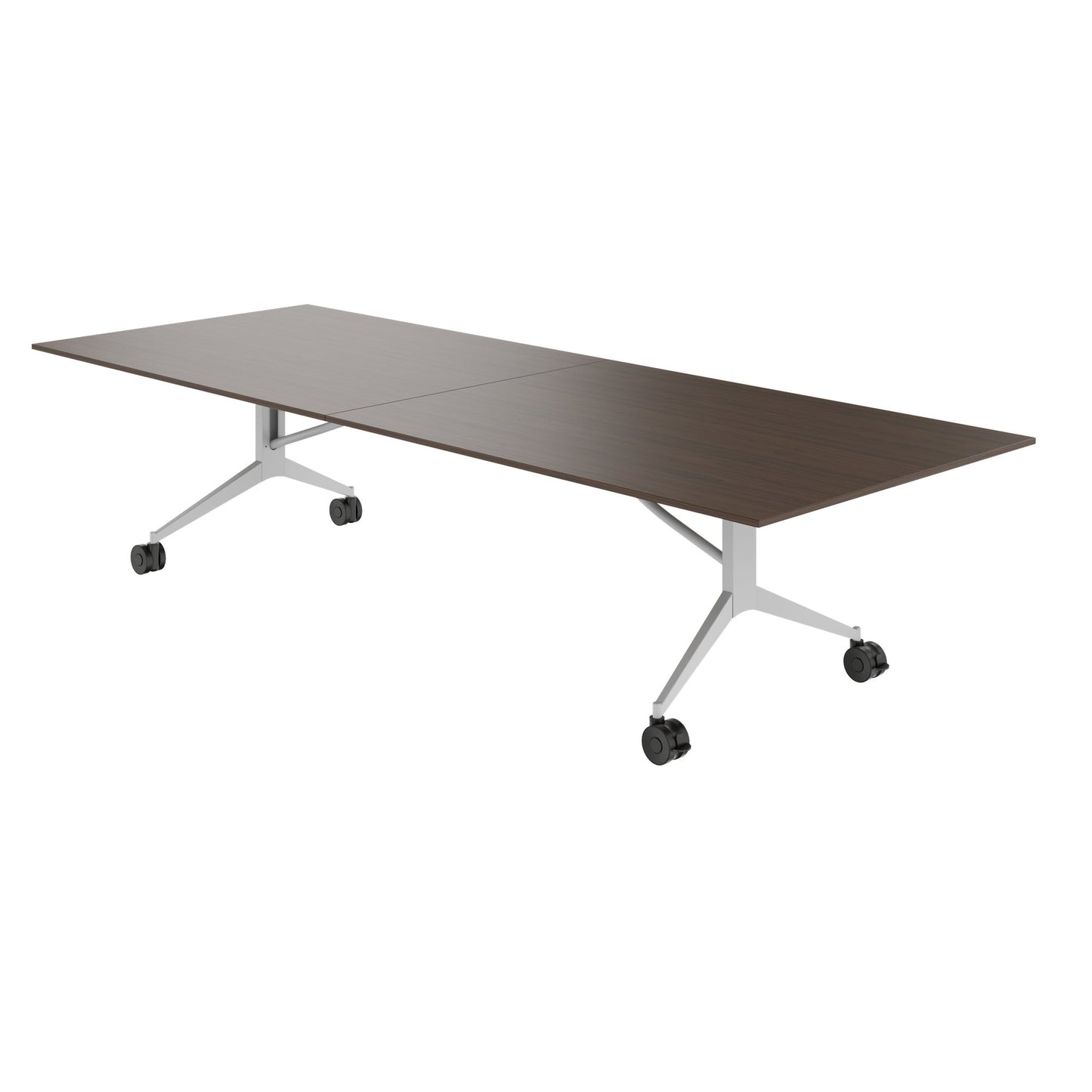 MARA - TIMMY LIBRO Table de conférence | 3200 x 1200 mm (10 à 14 personnes), roulante, pliable, noyer