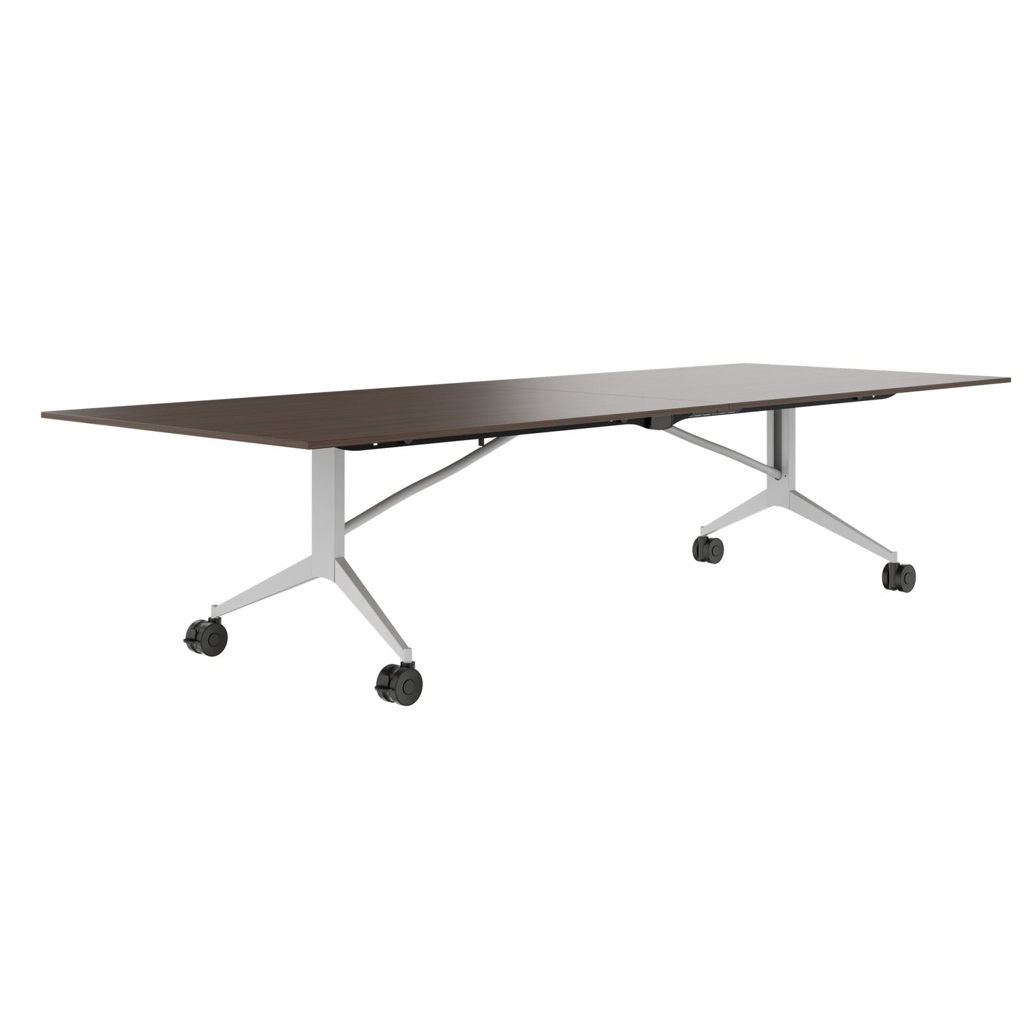 MARA - TIMMY LIBRO Table de conférence | 3200 x 1200 mm (10 à 14 personnes), roulante, pliable, noyer