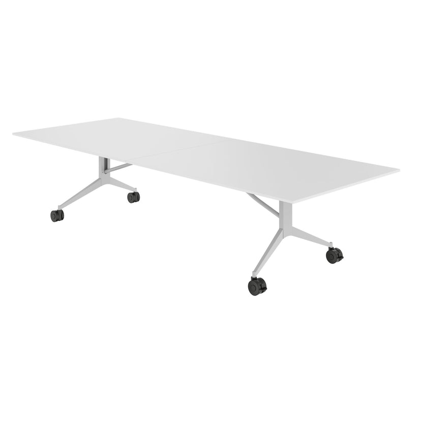 MARA - TIMMY LIBRO Konferenztisch | 3200 x 1200 mm (10 - 14 Personen), rollbar, faltbar, Weiß