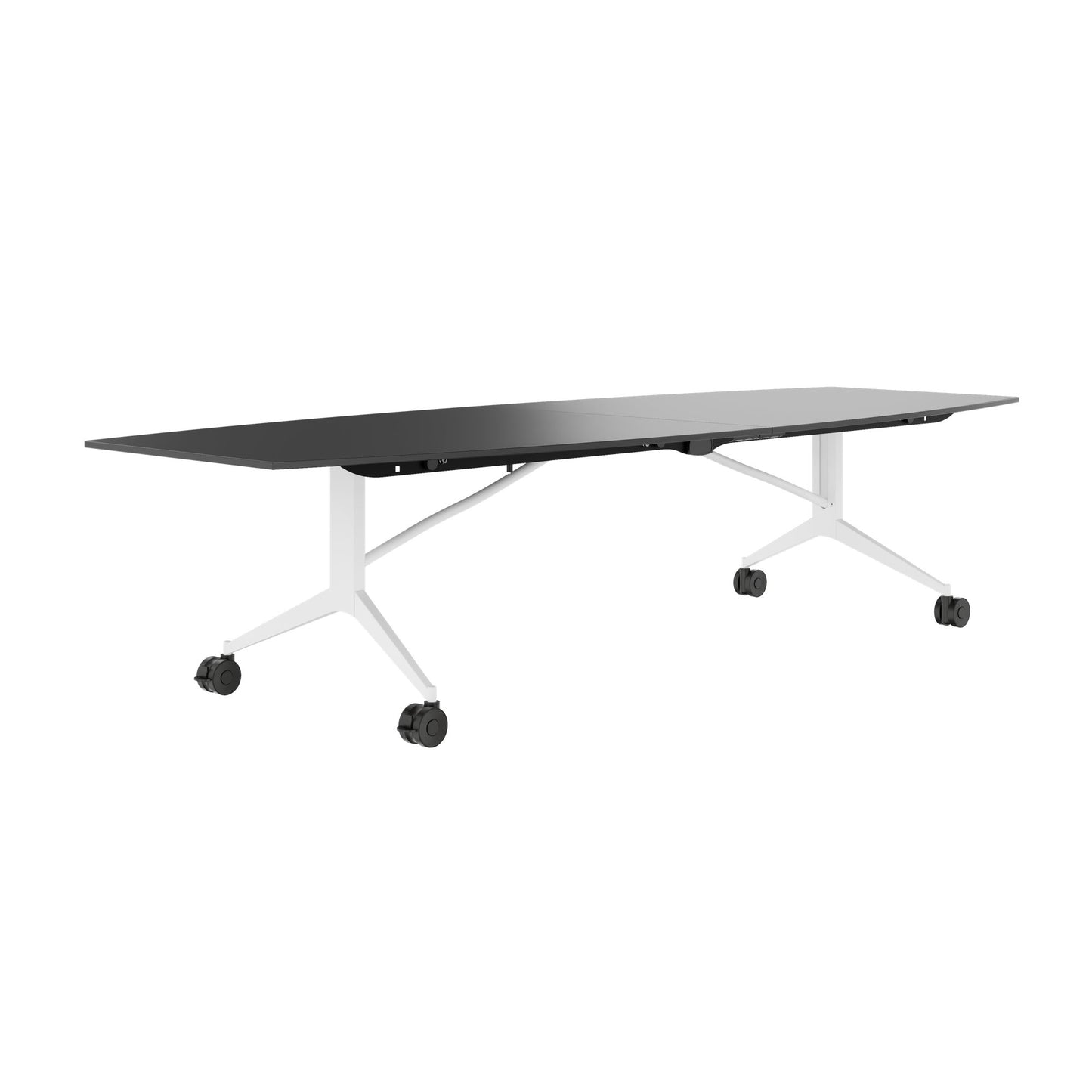 MARA - TIMMY LIBRO Conference table | Boat shape, 3200 x 1200 mm (10 - 14 persons), rollable, foldable, anthracite