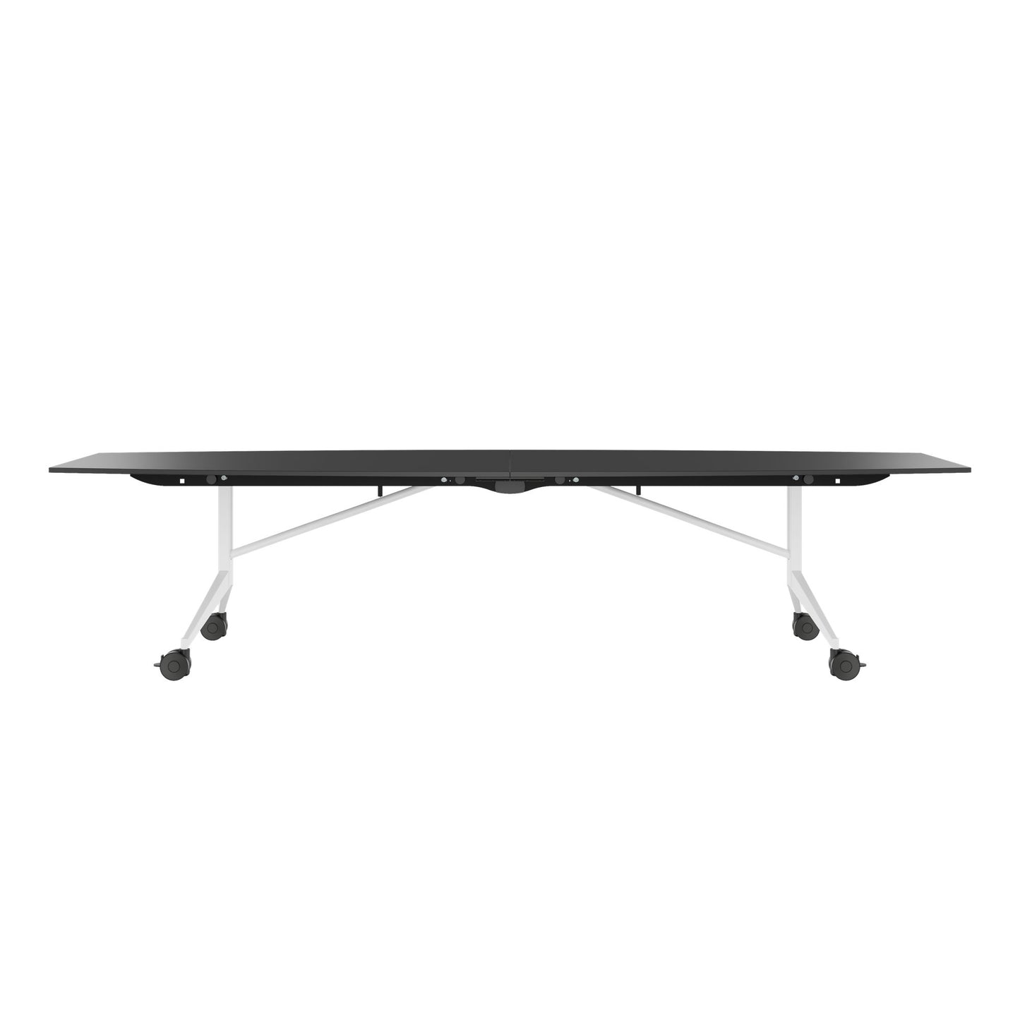MARA - TIMMY LIBRO Konferenztisch | Bootsform, 3200 x 1200 mm (10 - 14 Personen), rollbar, faltbar, Anthrazit