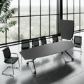 MARA - TIMMY LIBRO Konferenztisch | Bootsform, 3200 x 1200 mm (10 - 14 Personen), rollbar, faltbar, Anthrazit - 1 Thumbnail Image