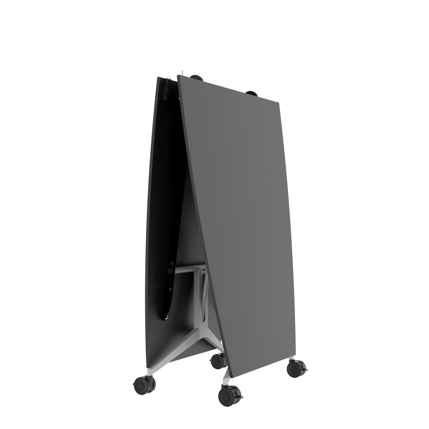 MARA - TIMMY LIBRO Konferenztisch | Bootsform, 3200 x 1200 mm (10 - 14 Personen), rollbar, faltbar, Anthrazit