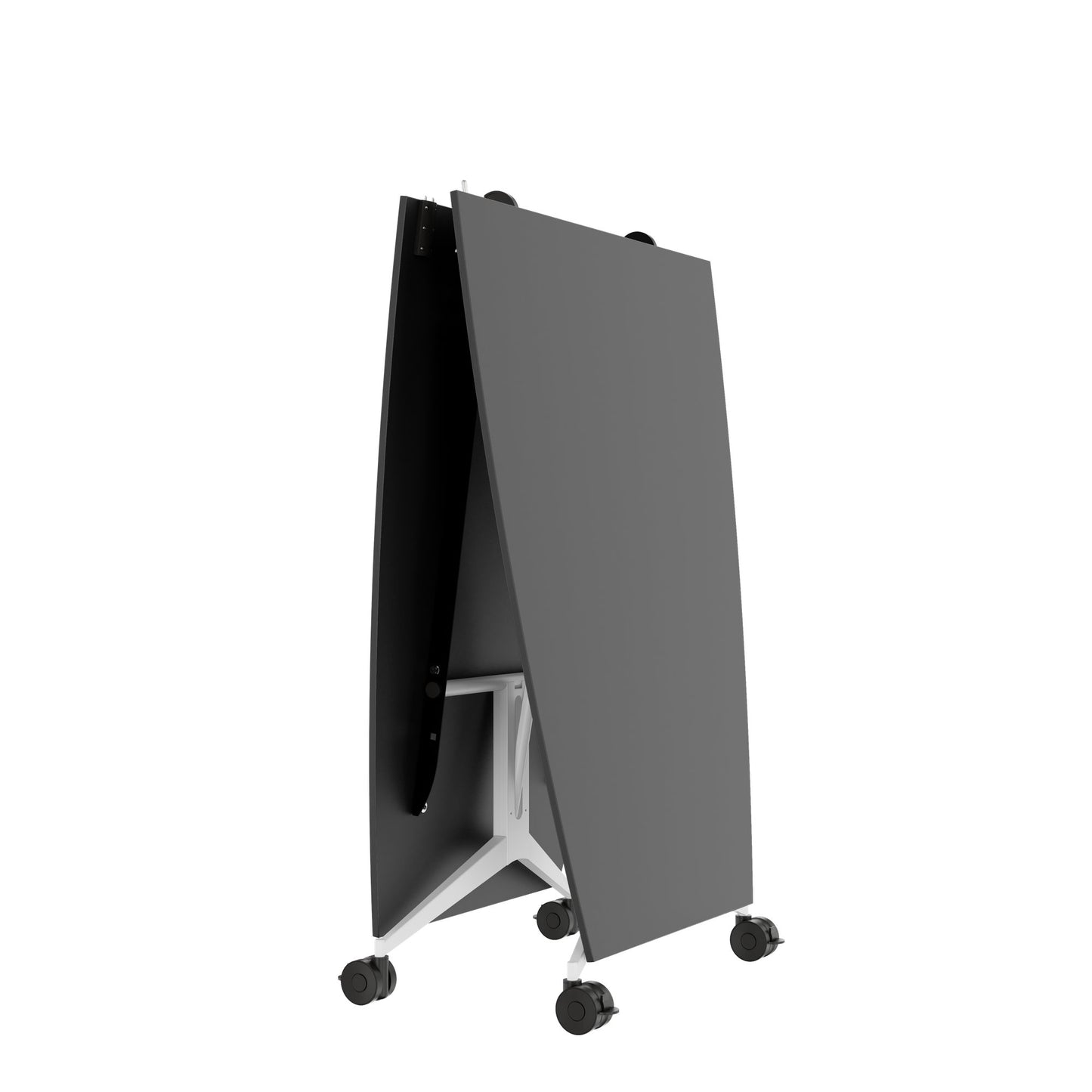 MARA - TIMMY LIBRO Konferenztisch | Bootsform, 3200 x 1200 mm (10 - 14 Personen), rollbar, faltbar, Anthrazit