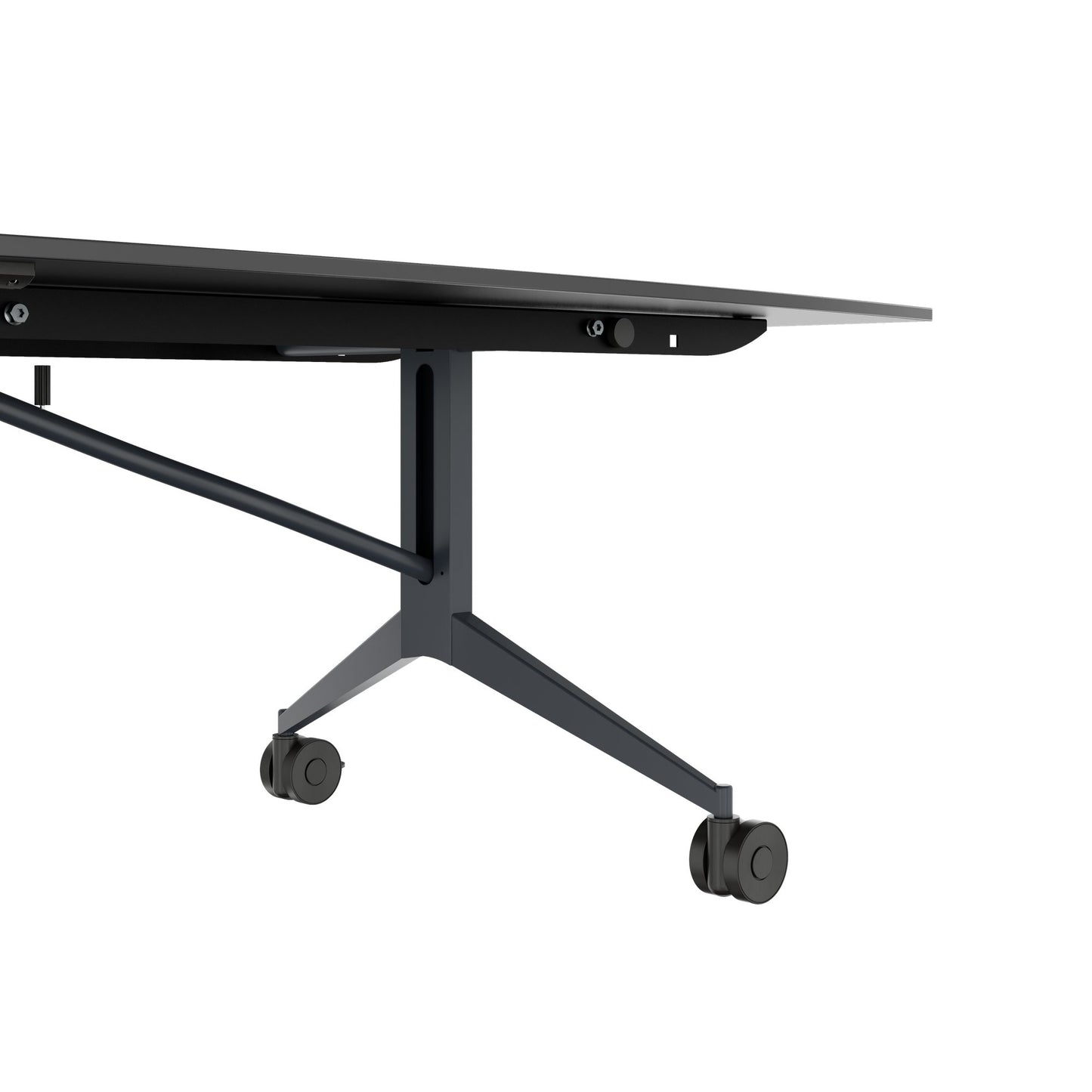 MARA - TIMMY LIBRO Konferenztisch | Bootsform, 3200 x 1200 mm (10 - 14 Personen), rollbar, faltbar, Anthrazit