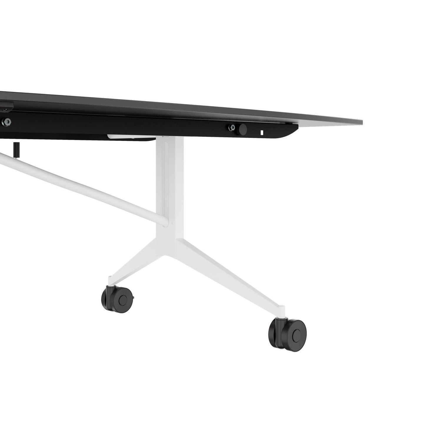 MARA - TIMMY LIBRO Konferenztisch | Bootsform, 3200 x 1200 mm (10 - 14 Personen), rollbar, faltbar, Anthrazit