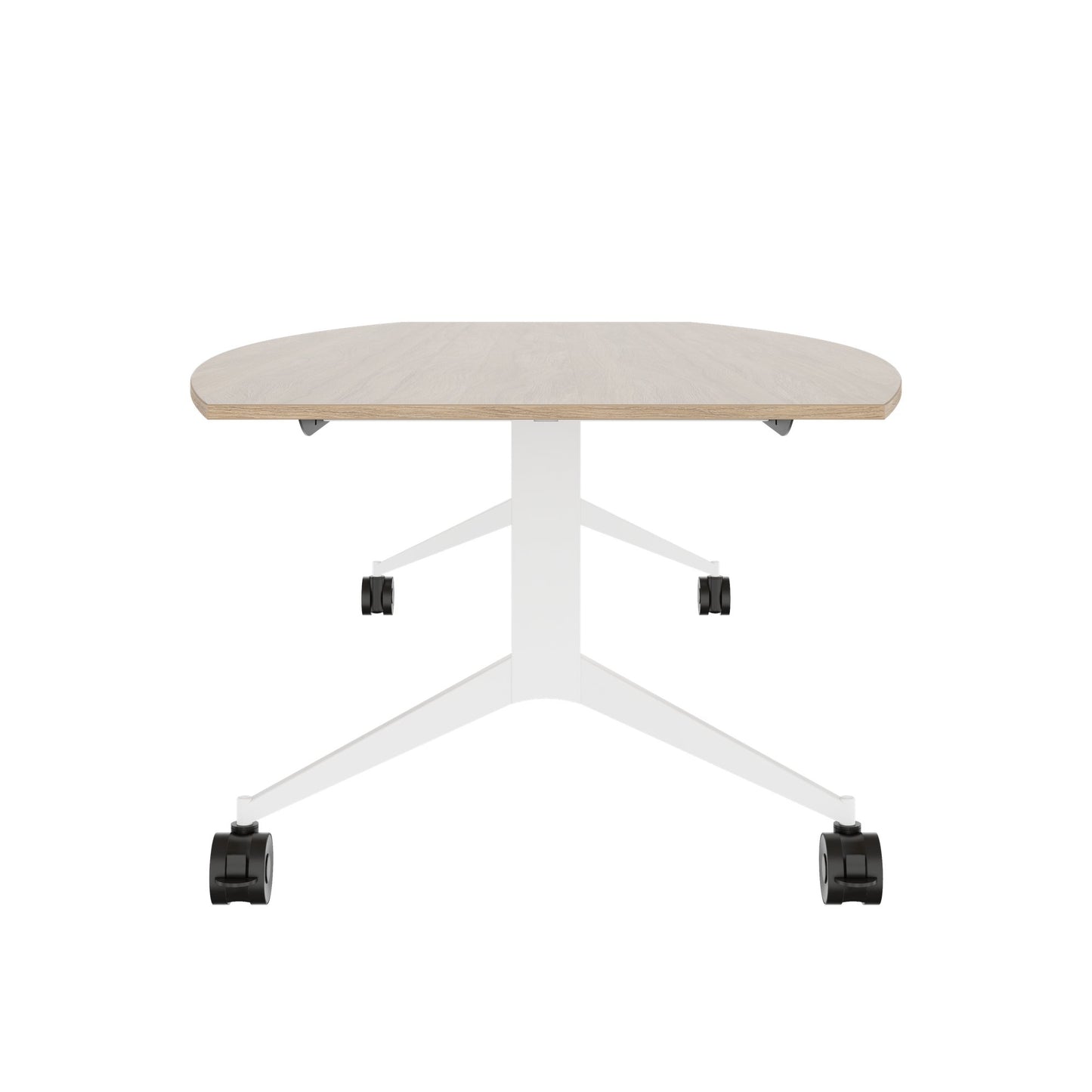 MARA - TIMMY LIBRO Table de conférence | forme bateau, 3200 x 1200 mm (10 à 14 personnes), roulante, pliable, chêne ambré