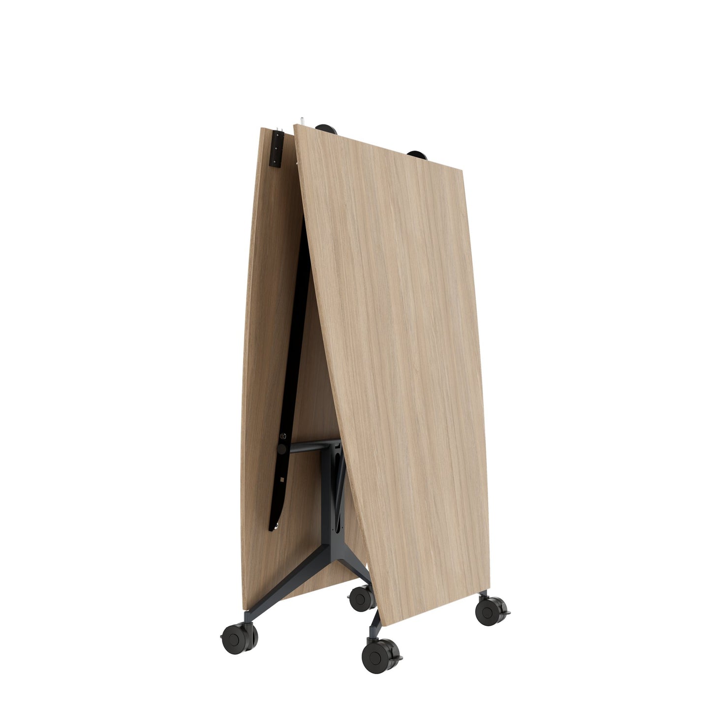 MARA - TIMMY LIBRO Table de conférence | forme bateau, 3200 x 1200 mm (10 à 14 personnes), roulante, pliable, chêne ambré