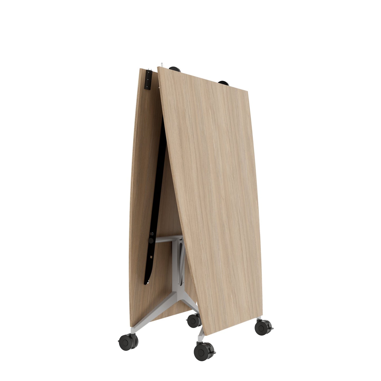 MARA - TIMMY LIBRO Table de conférence | forme bateau, 3200 x 1200 mm (10 à 14 personnes), roulante, pliable, chêne ambré