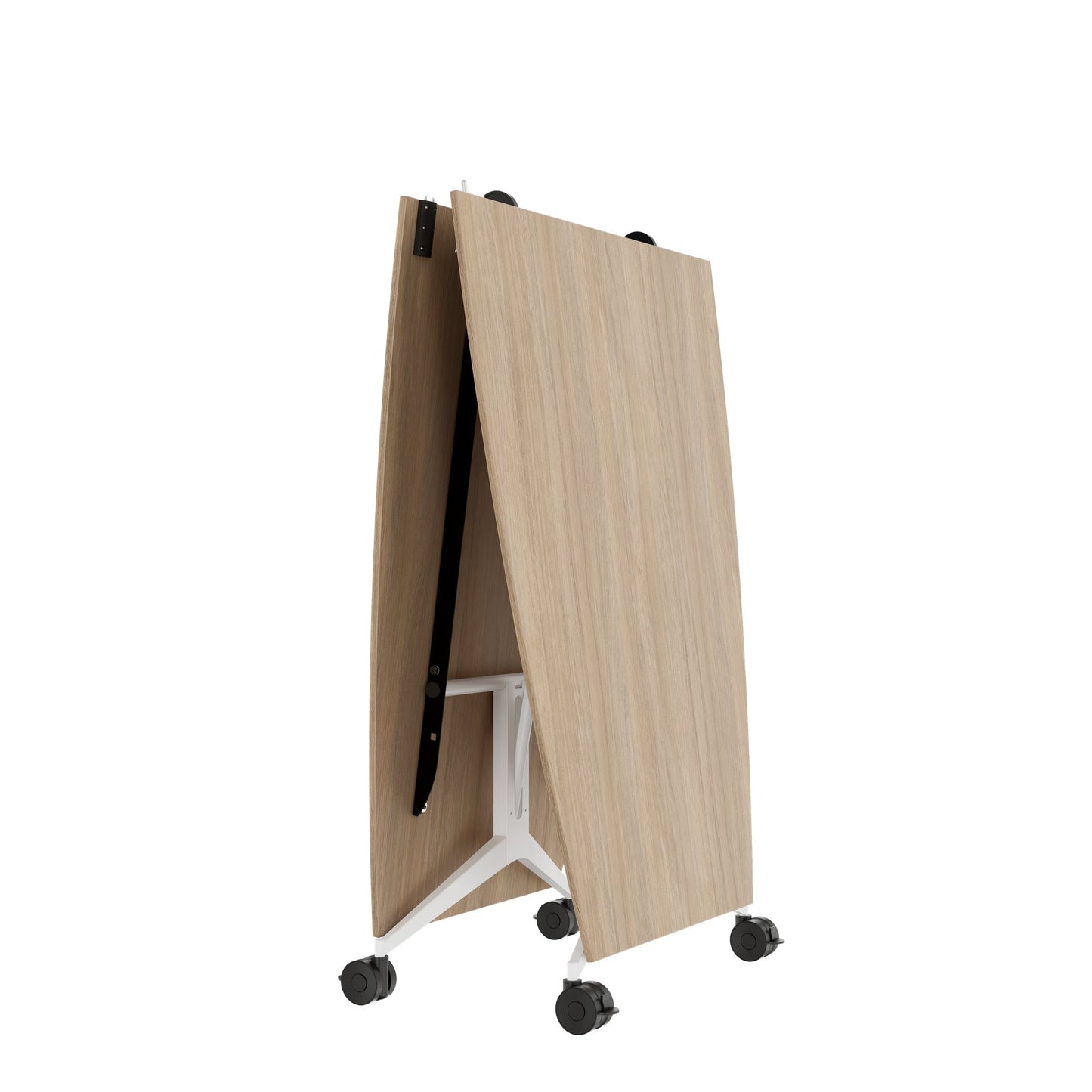 MARA - TIMMY LIBRO Table de conférence | forme bateau, 3200 x 1200 mm (10 à 14 personnes), roulante, pliable, chêne ambré