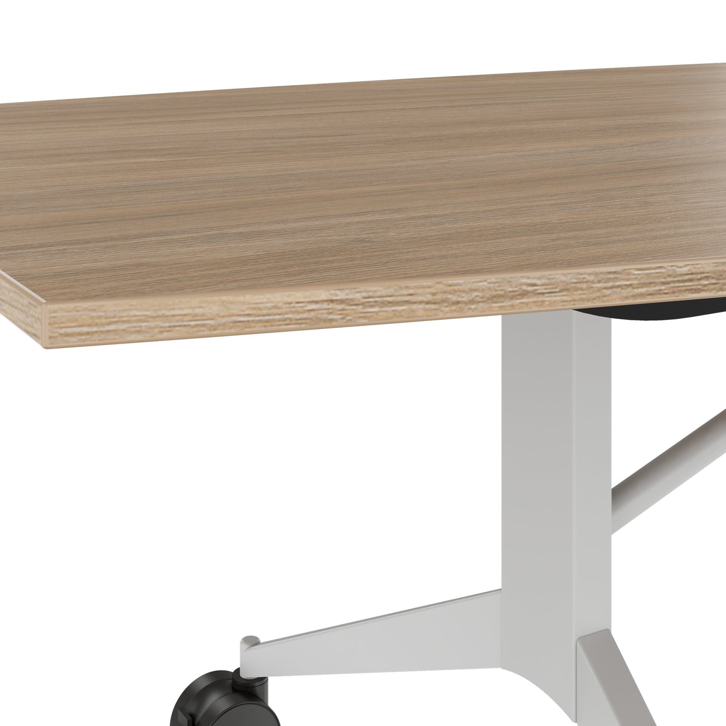 MARA - TIMMY LIBRO Table de conférence | forme bateau, 3200 x 1200 mm (10 à 14 personnes), roulante, pliable, chêne ambré