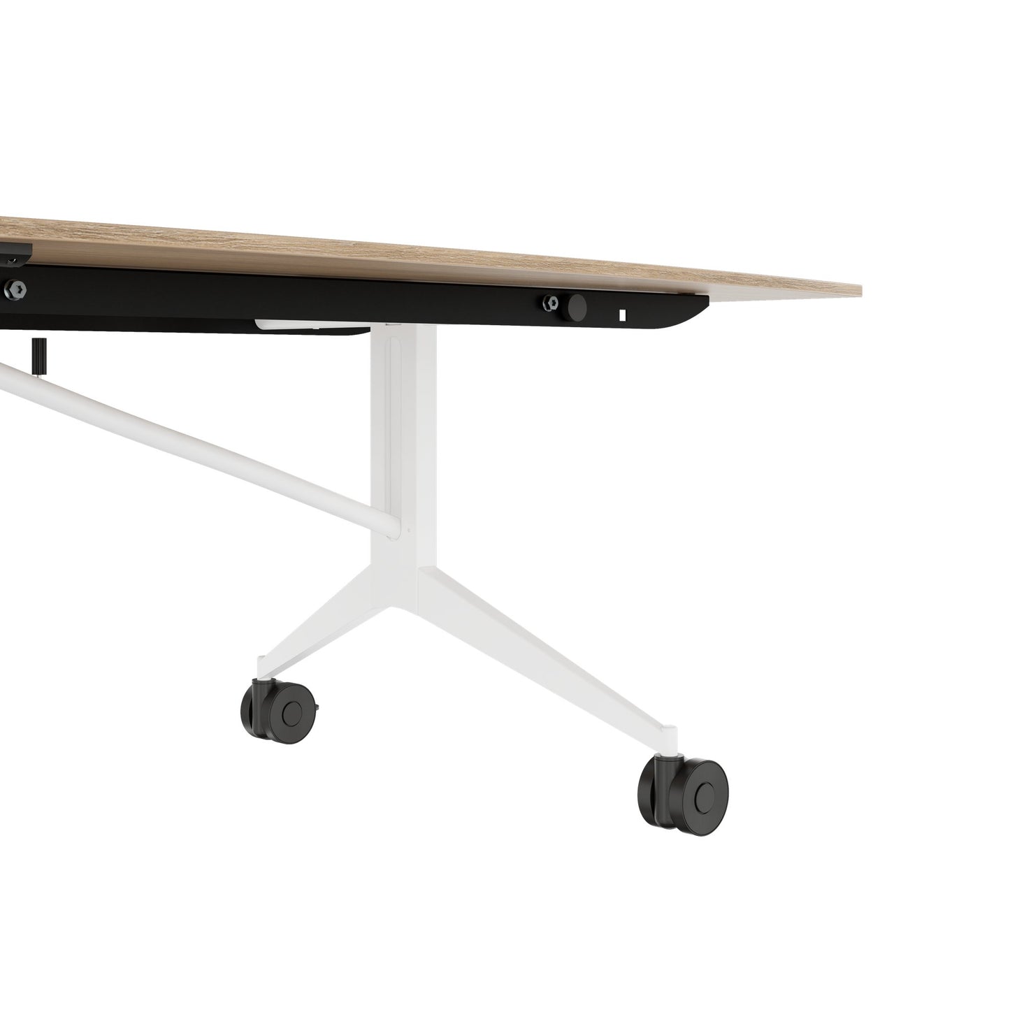 MARA - TIMMY LIBRO Table de conférence | forme bateau, 3200 x 1200 mm (10 à 14 personnes), roulante, pliable, chêne ambré