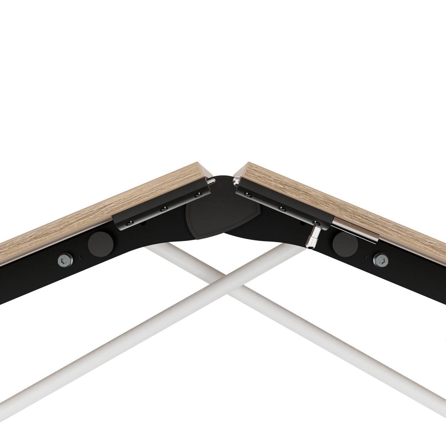MARA - TIMMY LIBRO Table de conférence | forme bateau, 3200 x 1200 mm (10 à 14 personnes), roulante, pliable, chêne ambré