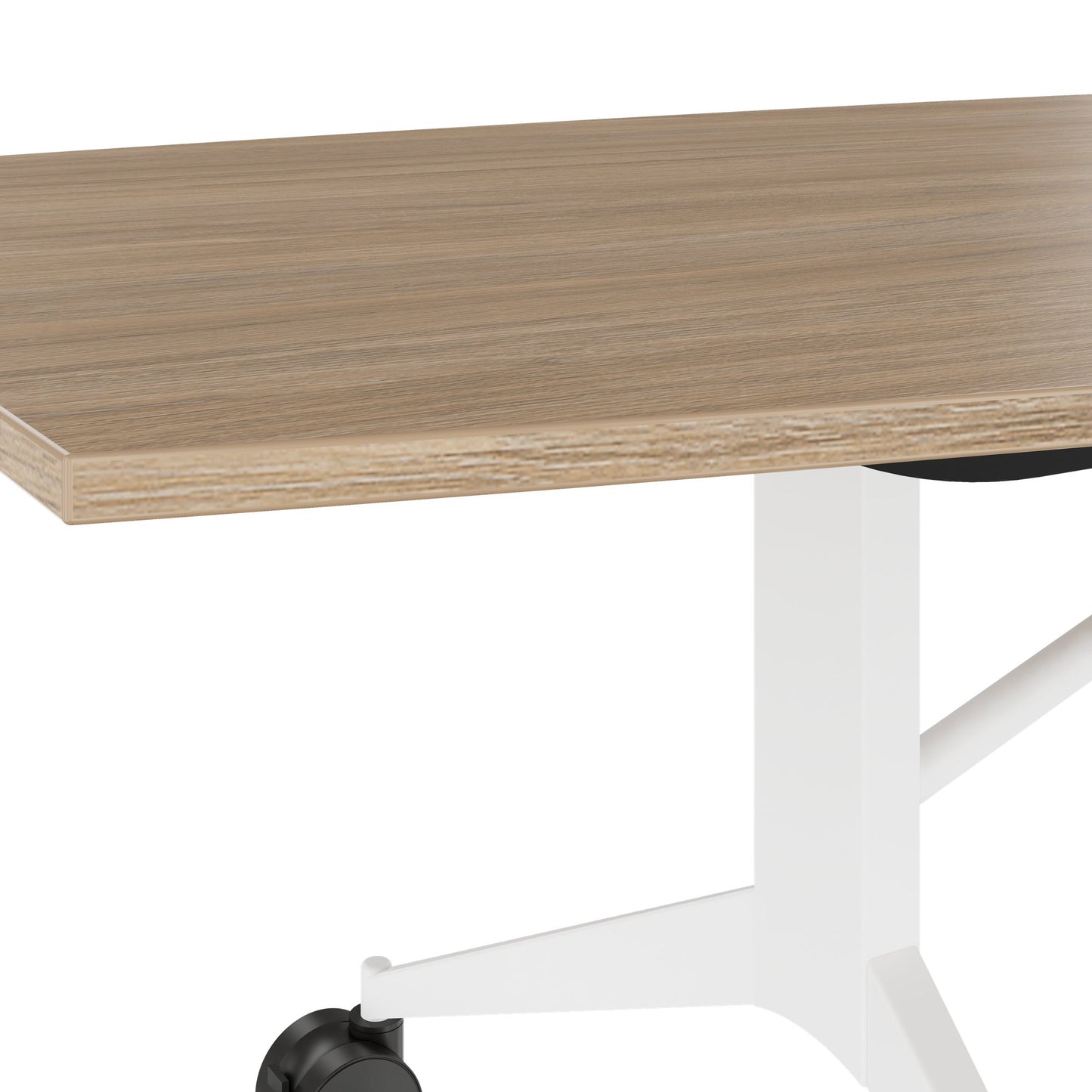 MARA - TIMMY LIBRO Table de conférence | forme bateau, 3200 x 1200 mm (10 à 14 personnes), roulante, pliable, chêne ambré