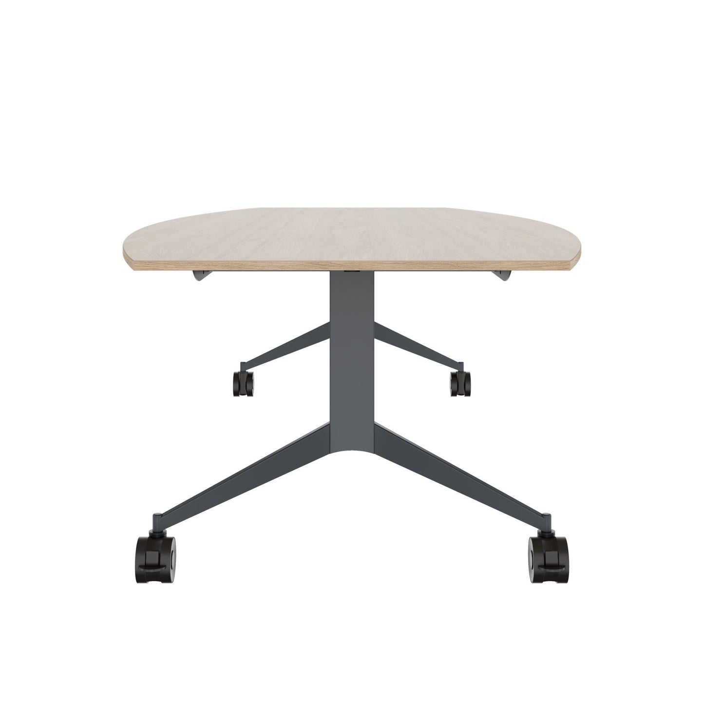 MARA - TIMMY LIBRO Table de conférence | forme bateau, 3200 x 1200 mm (10 à 14 personnes), roulante, pliable, chêne ambré
