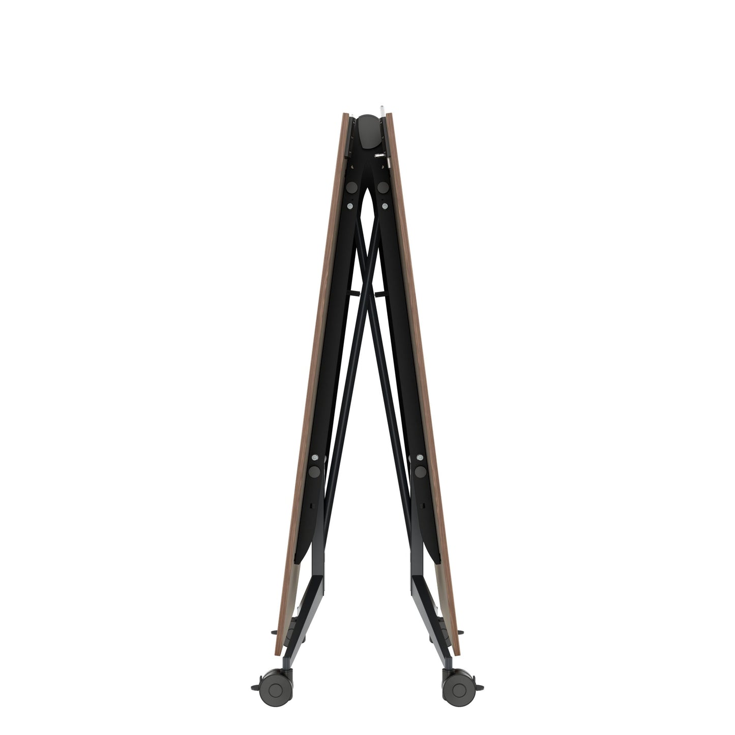 MARA TIMMY LIBRO Konferenztisch | Bootsform, 3200 x 1200 mm (10 - 14 Personen), rollbar, faltbar, Echtholz-Furnier Nussbaum