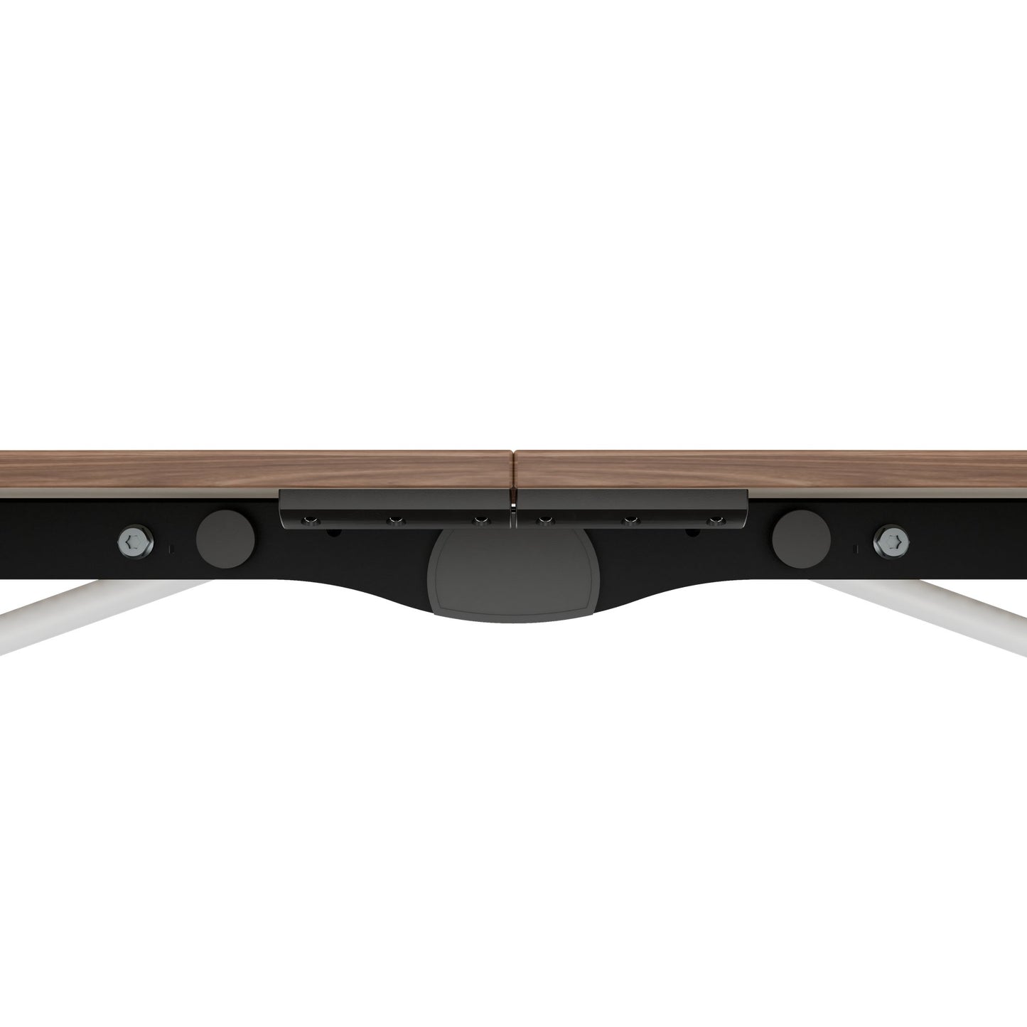 MARA TIMMY LIBRO Konferenztisch | Bootsform, 3200 x 1200 mm (10 - 14 Personen), rollbar, faltbar, Echtholz-Furnier Nussbaum