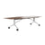 MARA - TIMMY LIBRO Konferenztisch | Bootsform, 3200 x 1200 mm (10 - 14 Personen), rollbar, faltbar, Echtholz-Furnier Nussbaum