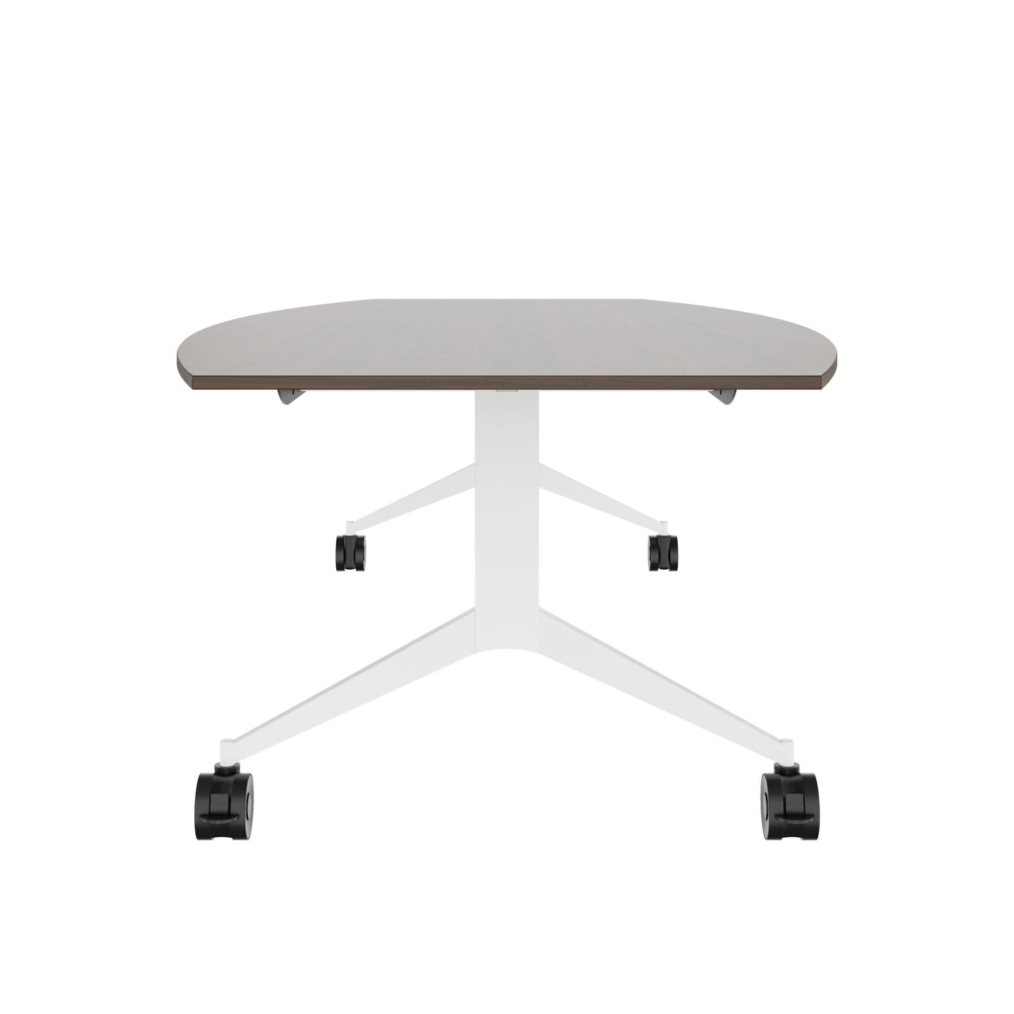 MARA - TIMMY LIBRO Table de conférence | forme bateau, 3200 x 1200 mm (10 à 14 personnes), roulante, pliable, noyer
