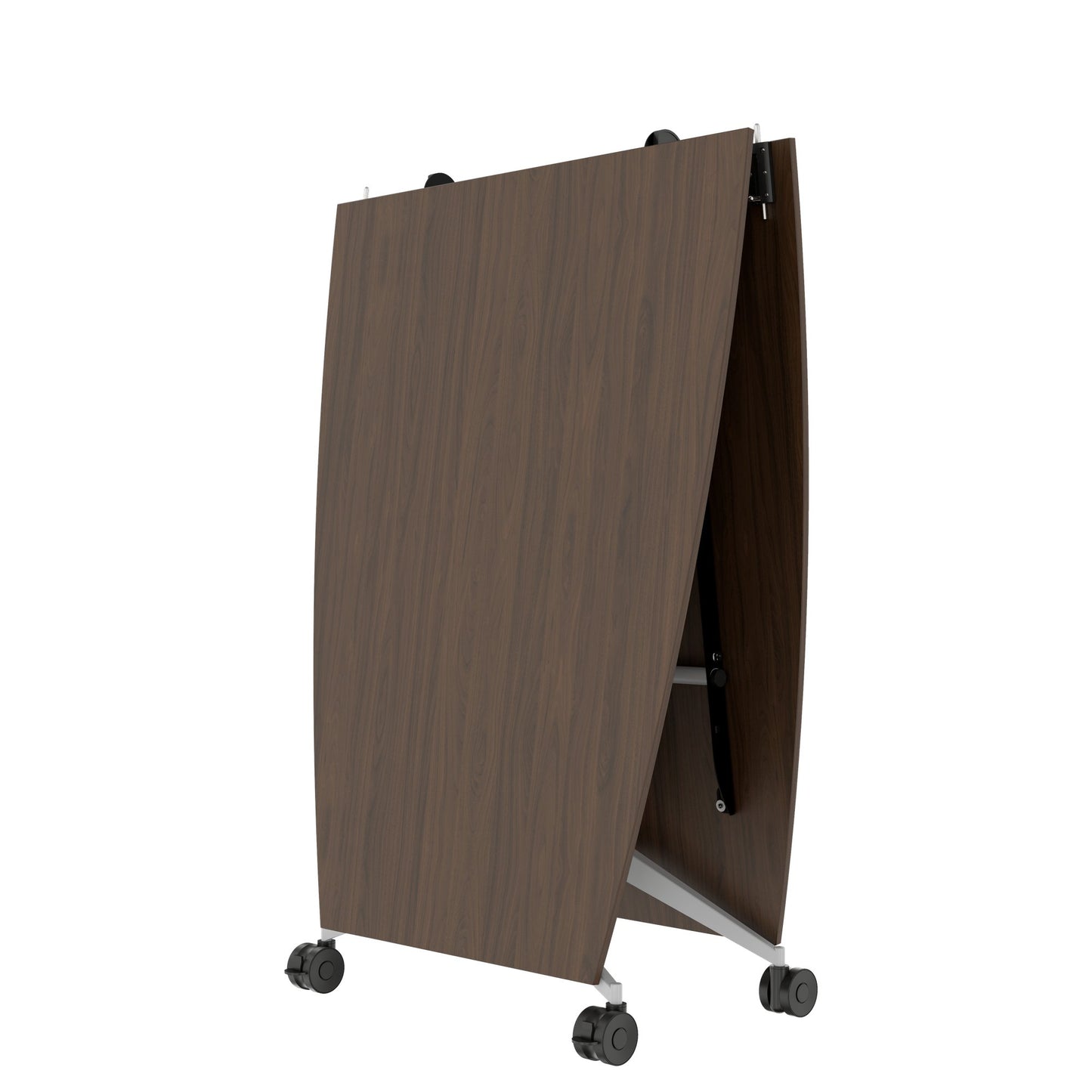 MARA - TIMMY LIBRO Table de conférence | forme bateau, 3200 x 1200 mm (10 à 14 personnes), roulante, pliable, noyer