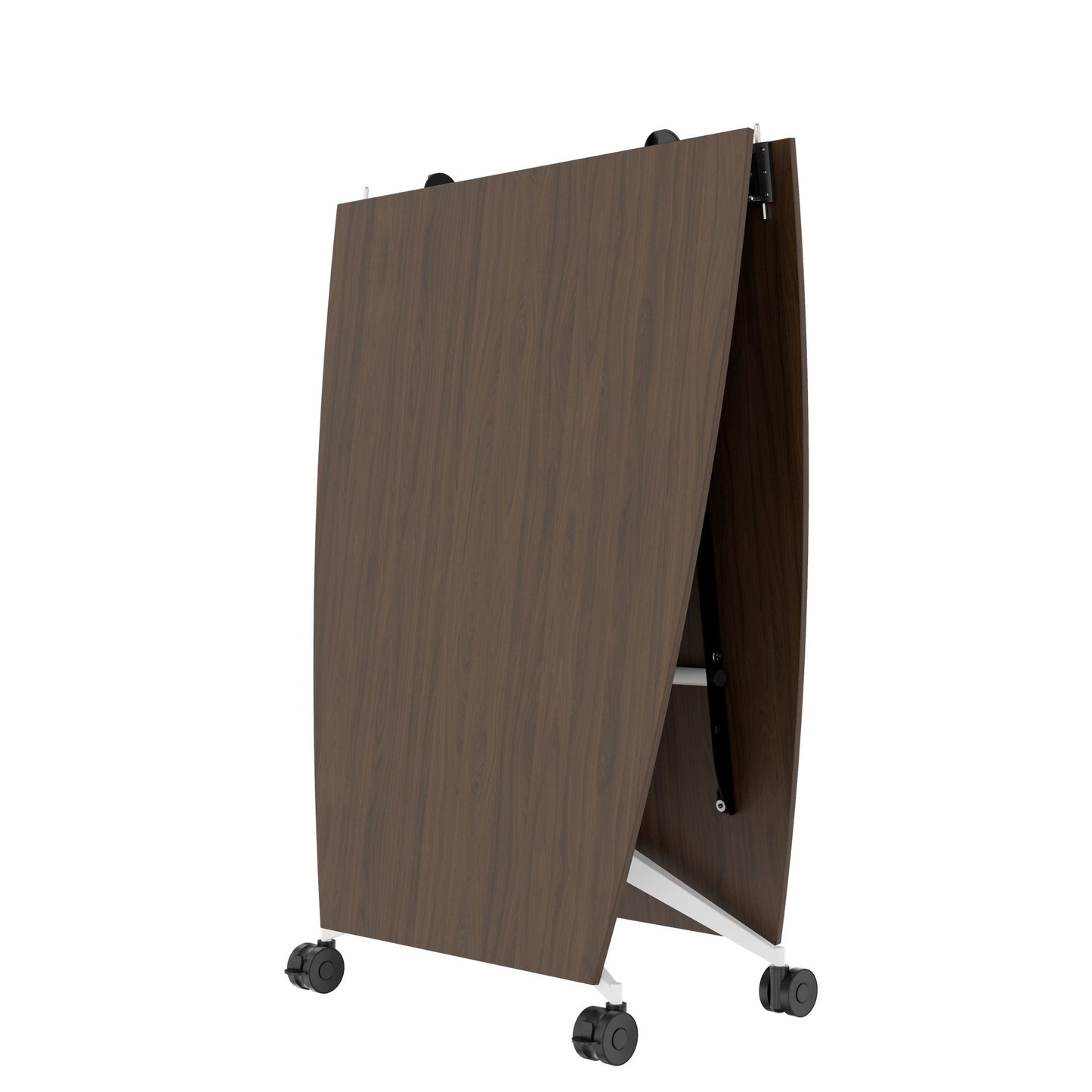 MARA - TIMMY LIBRO Table de conférence | forme bateau, 3200 x 1200 mm (10 à 14 personnes), roulante, pliable, noyer