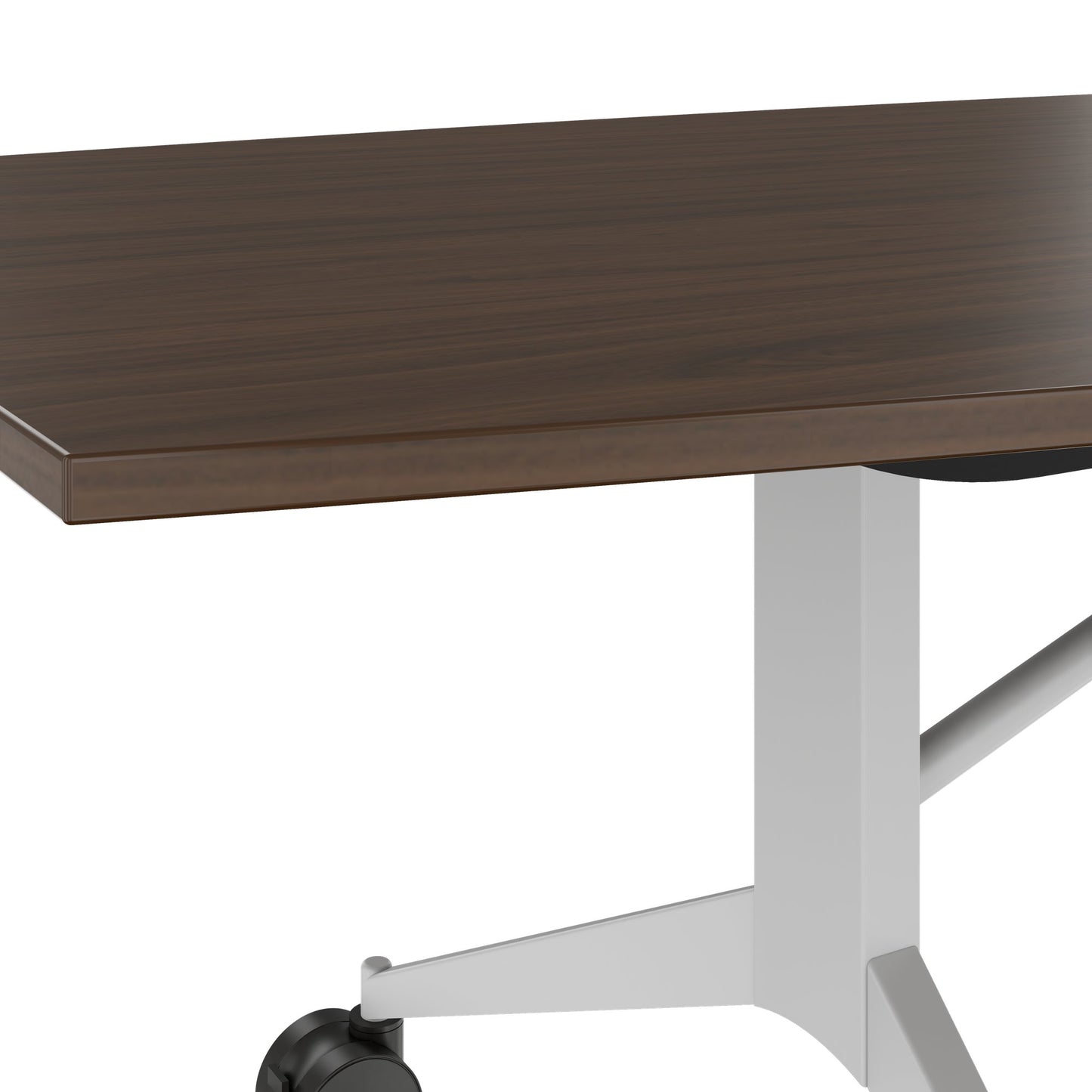 MARA - TIMMY LIBRO Table de conférence | forme bateau, 3200 x 1200 mm (10 à 14 personnes), roulante, pliable, noyer